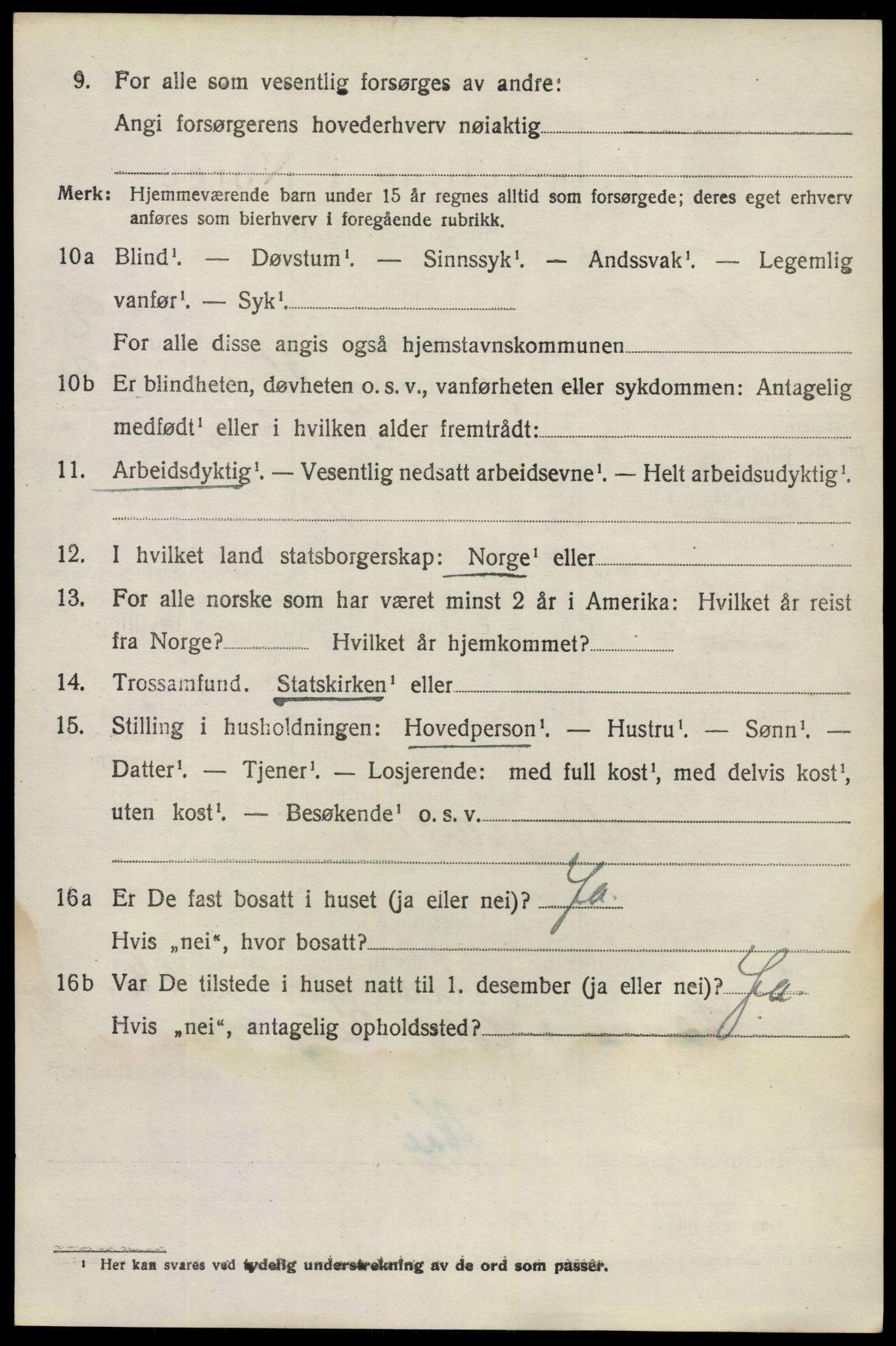 SAO, 1920 census for Tune, 1920, p. 3657