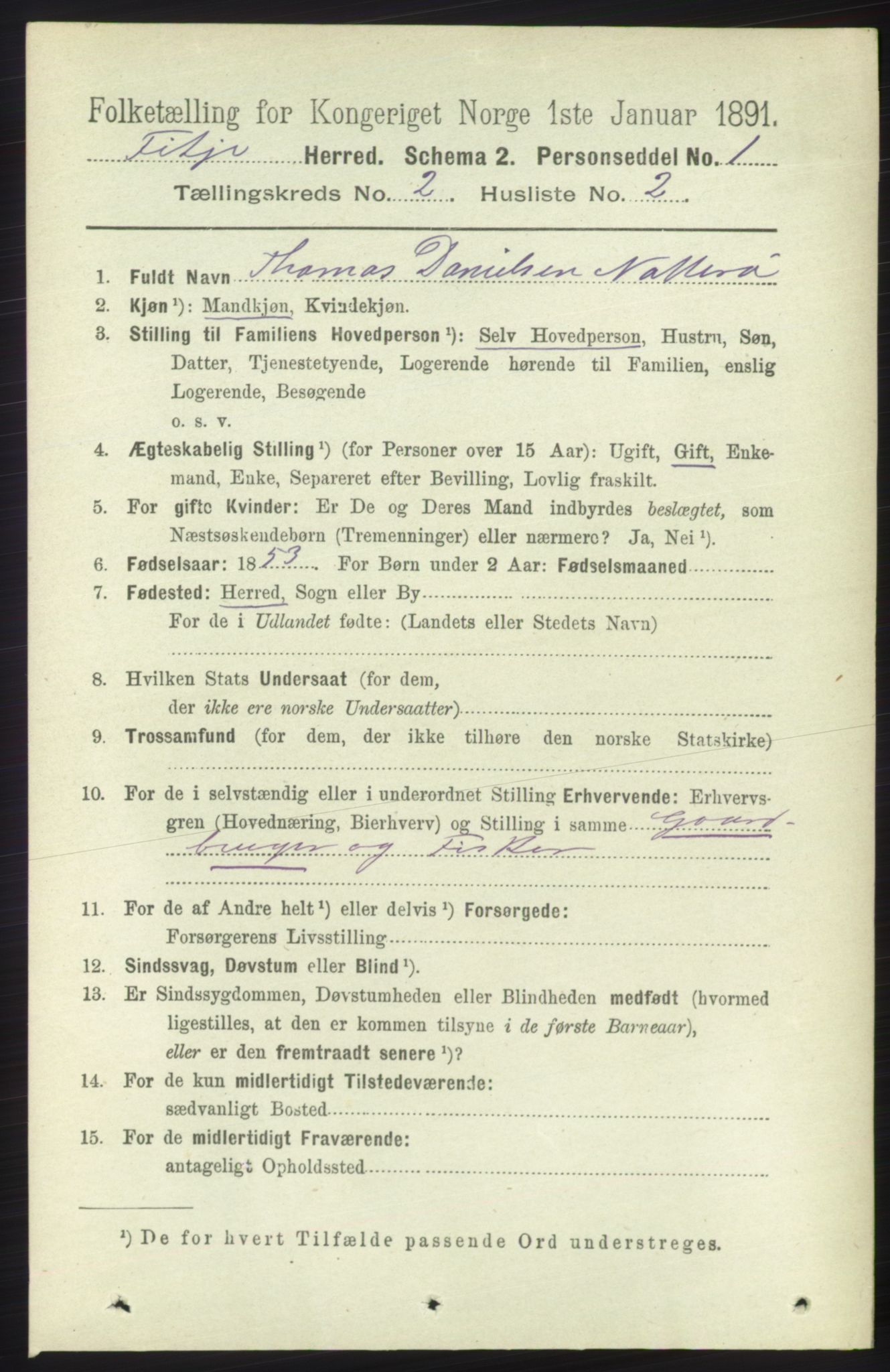 RA, 1891 census for 1222 Fitjar, 1891, p. 649