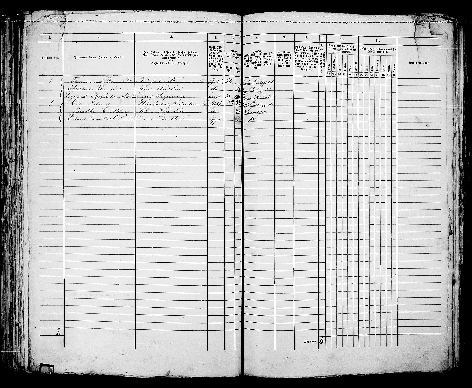 RA, 1865 census for Fredrikshald, 1865, p. 566