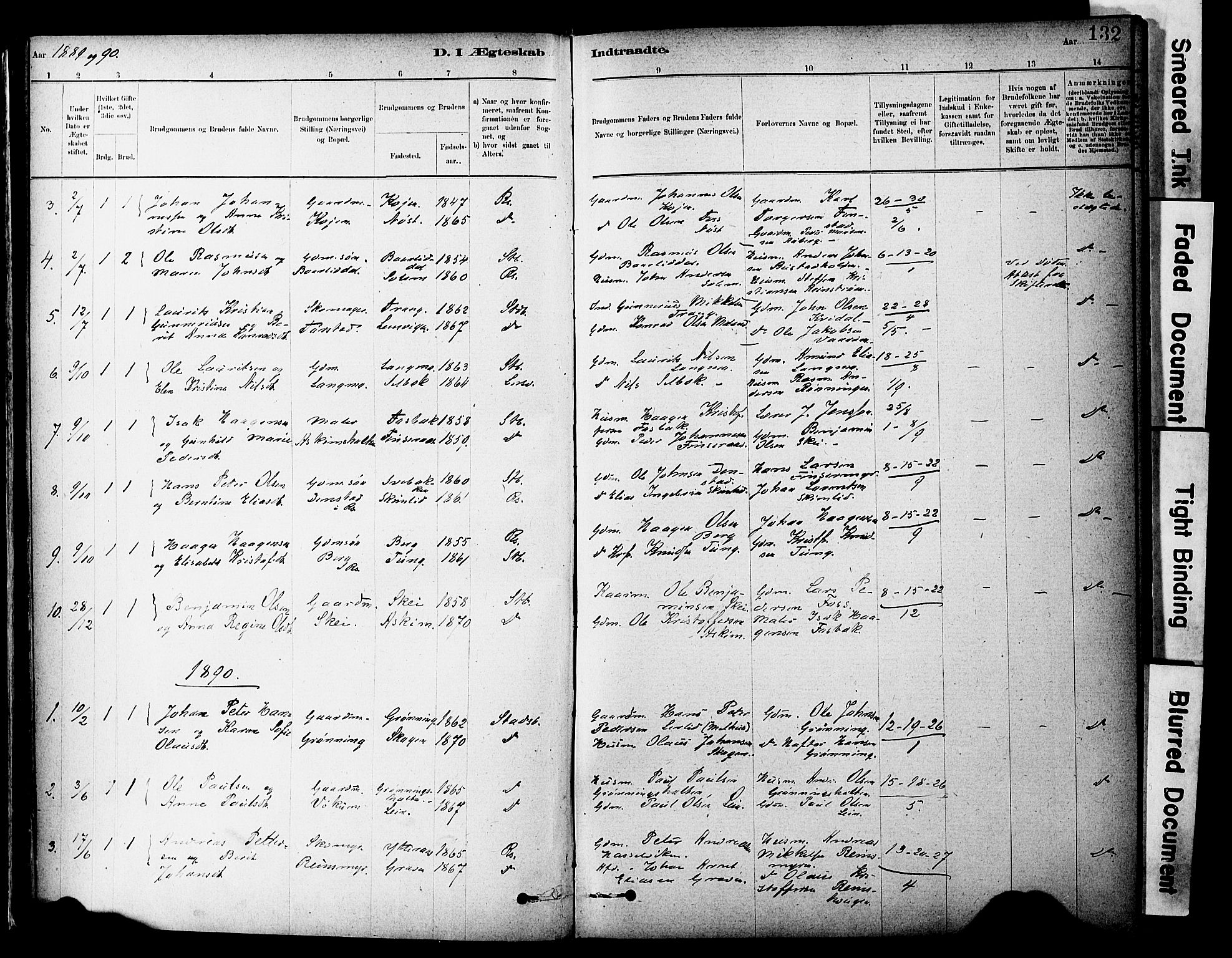 Ministerialprotokoller, klokkerbøker og fødselsregistre - Sør-Trøndelag, AV/SAT-A-1456/646/L0615: Parish register (official) no. 646A13, 1885-1900, p. 132