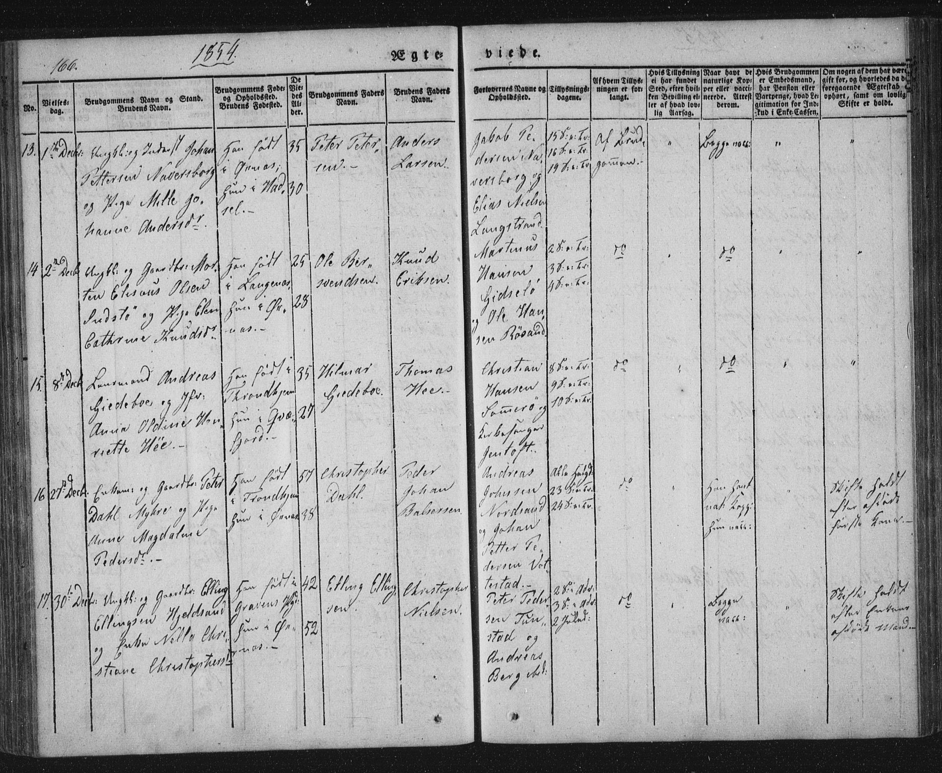 Ministerialprotokoller, klokkerbøker og fødselsregistre - Nordland, SAT/A-1459/893/L1332: Parish register (official) no. 893A05, 1841-1858, p. 166