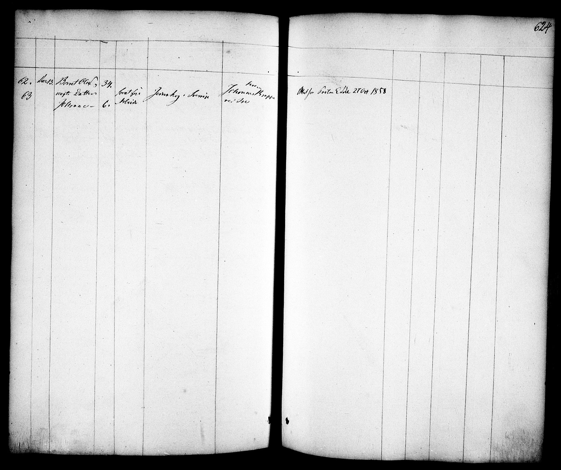 Skjeberg prestekontor Kirkebøker, AV/SAO-A-10923/F/Fa/L0006: Parish register (official) no. I 6, 1846-1858, p. 624