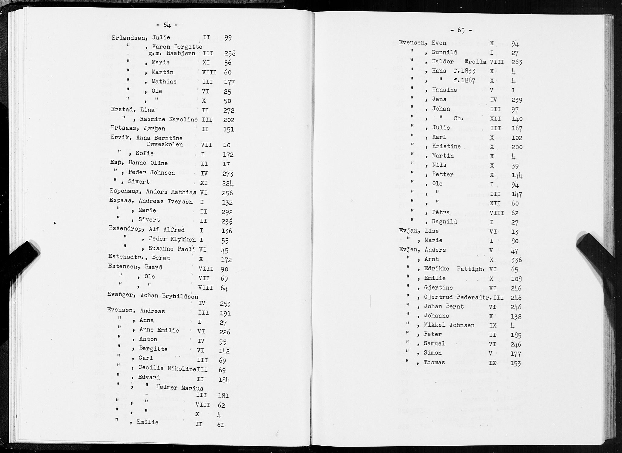 SAT, 1875 census for 1601 Trondheim, 1875, p. 64-65