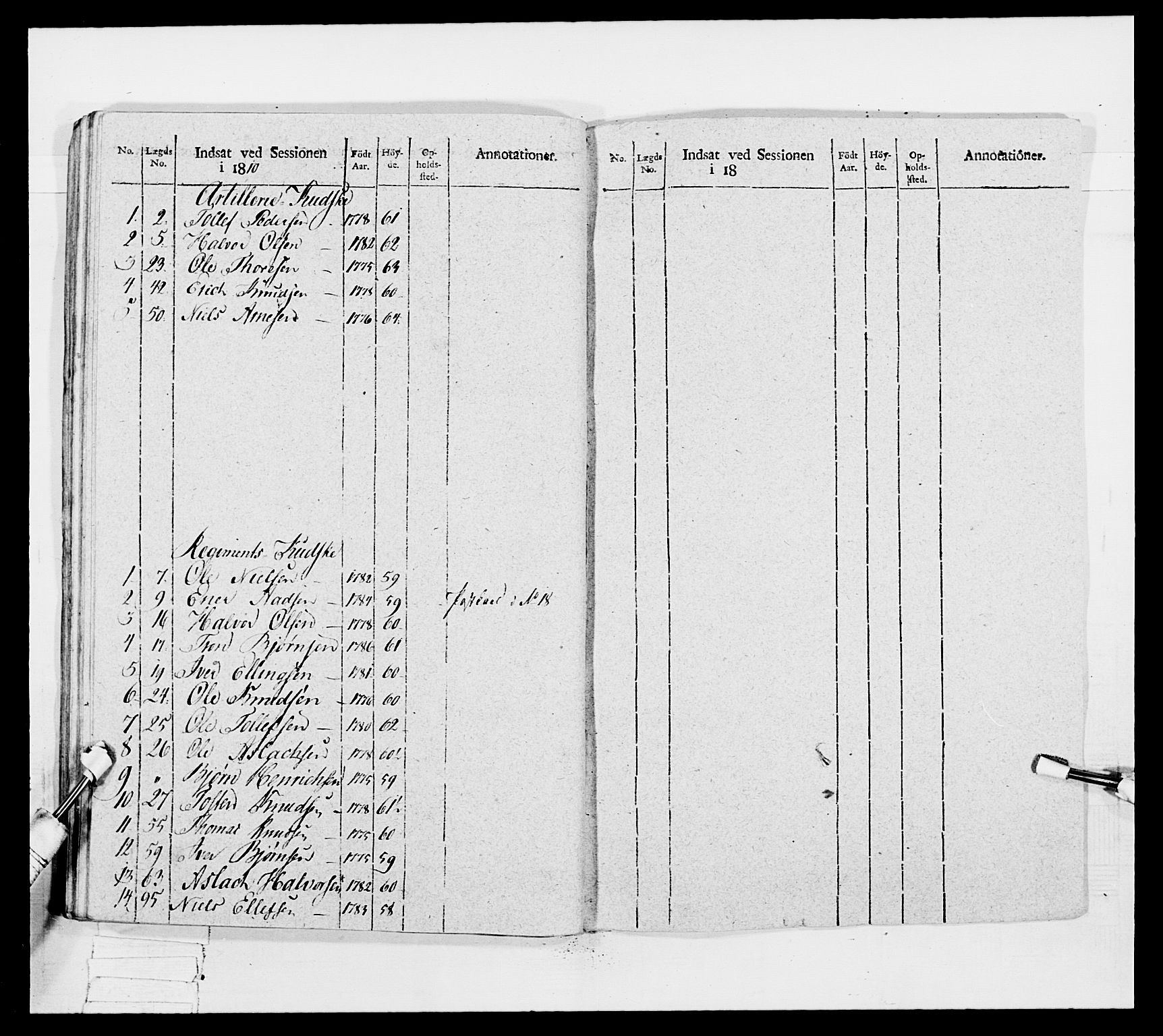 Generalitets- og kommissariatskollegiet, Det kongelige norske kommissariatskollegium, AV/RA-EA-5420/E/Eh/L0042: 1. Akershusiske nasjonale infanteriregiment, 1810, p. 45