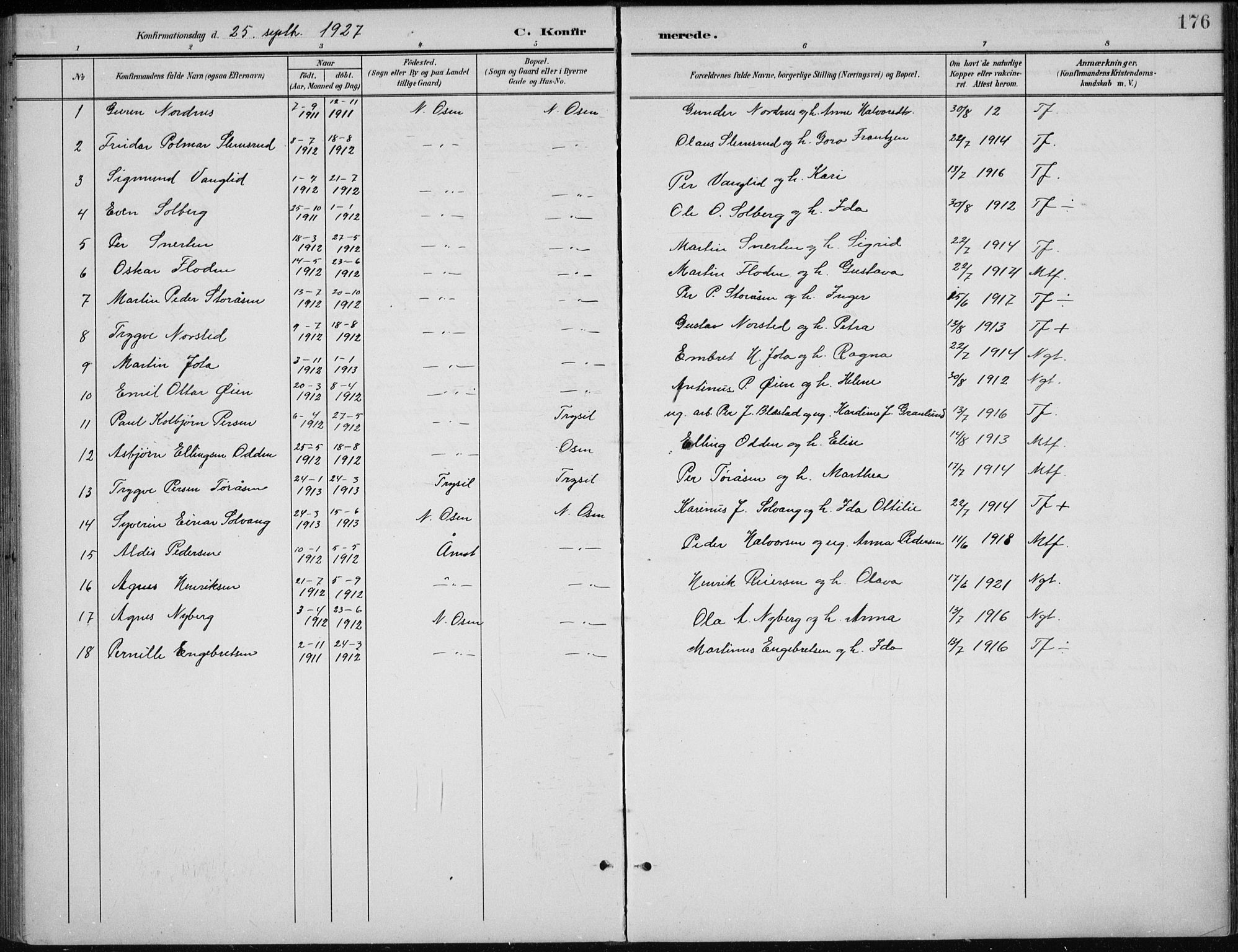 Åmot prestekontor, Hedmark, AV/SAH-PREST-056/H/Ha/Hab/L0003: Parish register (copy) no. 3, 1902-1938, p. 176