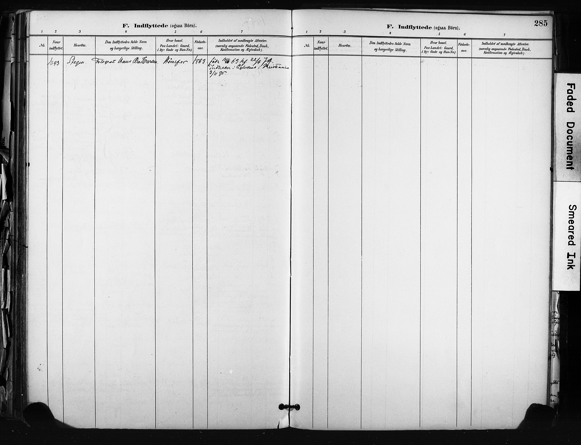Hønefoss kirkebøker, SAKO/A-609/F/Fa/L0002: Parish register (official) no. 2, 1887-1906, p. 285
