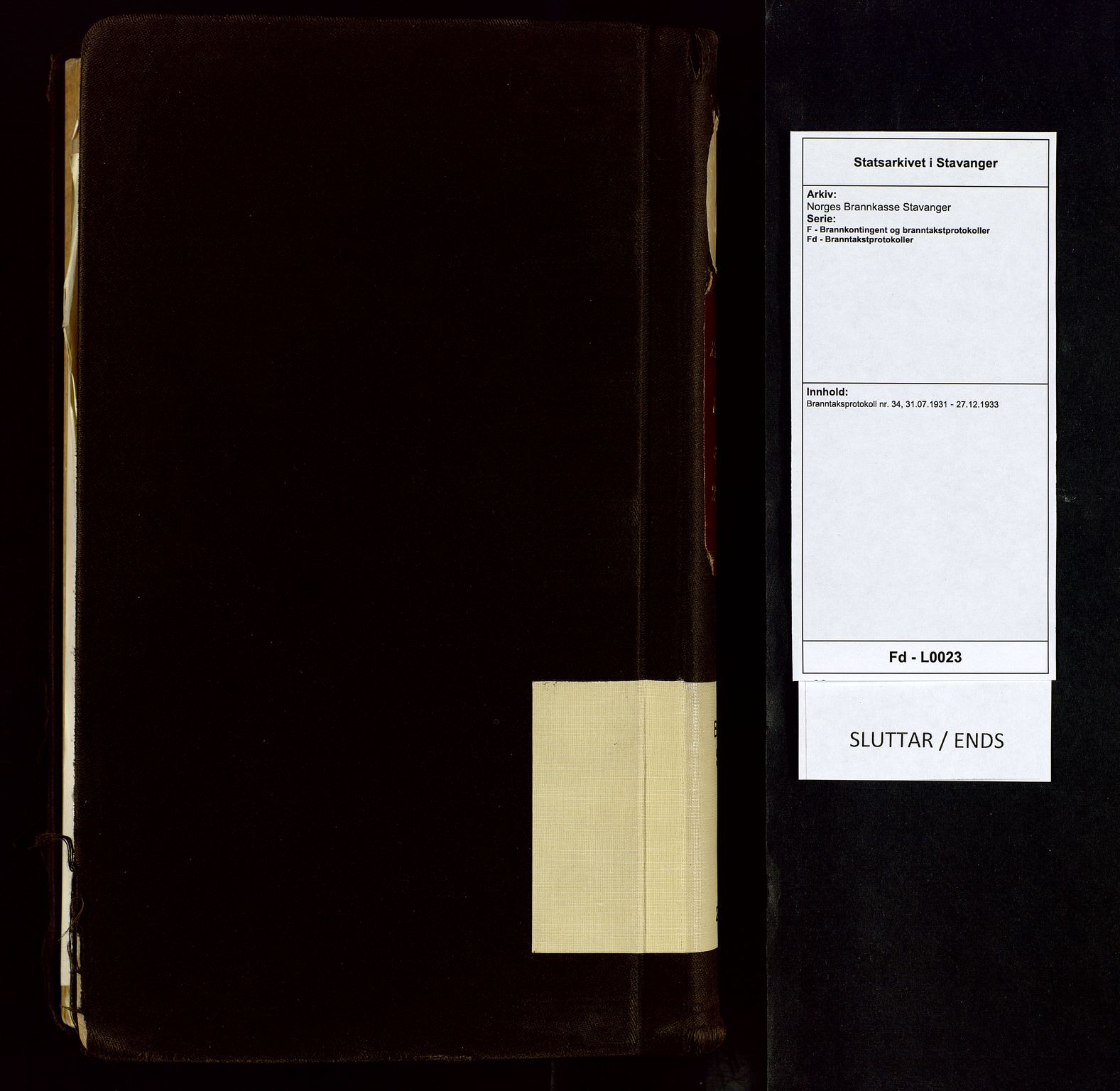 Norges Brannkasse Stavanger, AV/SAST-A-102143/F/Fd/L0023: Branntaksprotokoll nr. 34, 1931-1933