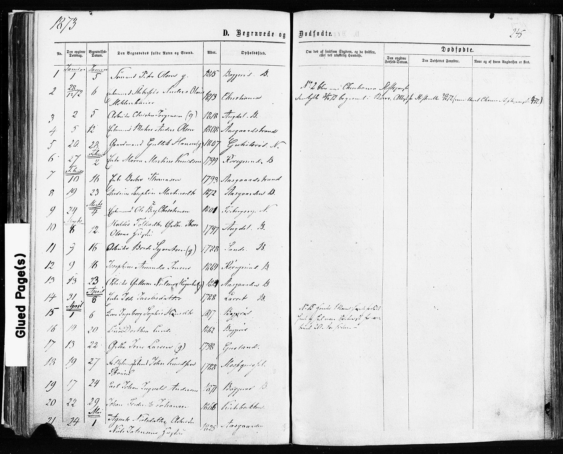 Borre kirkebøker, SAKO/A-338/F/Fa/L0008: Parish register (official) no. I 8, 1868-1877, p. 245