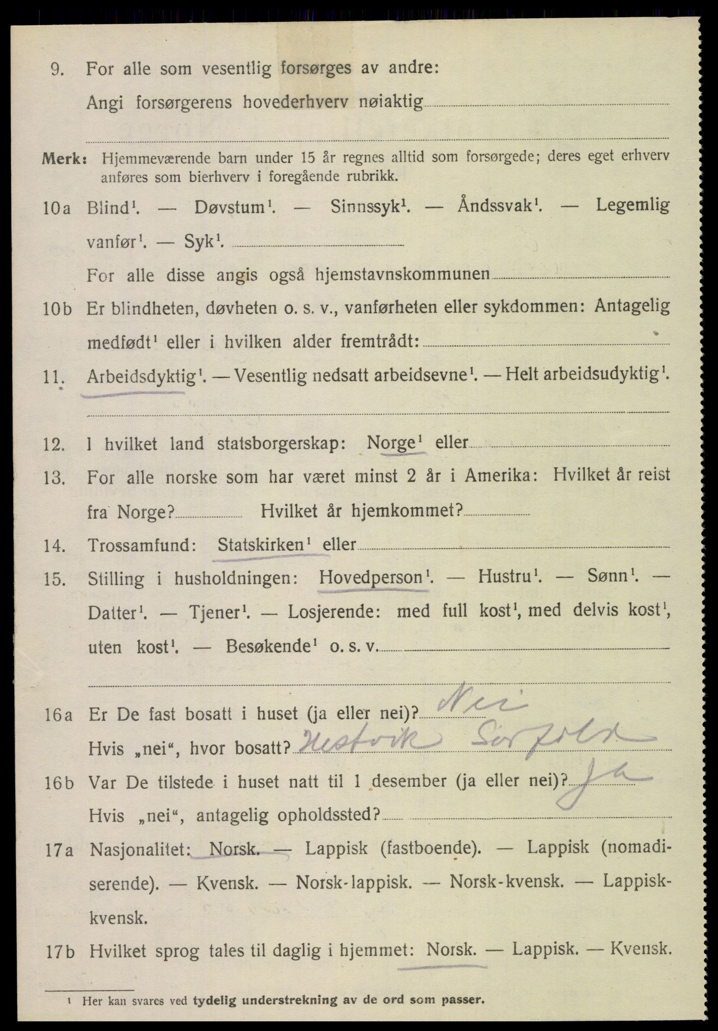 SAT, 1920 census for Sørfold, 1920, p. 6208