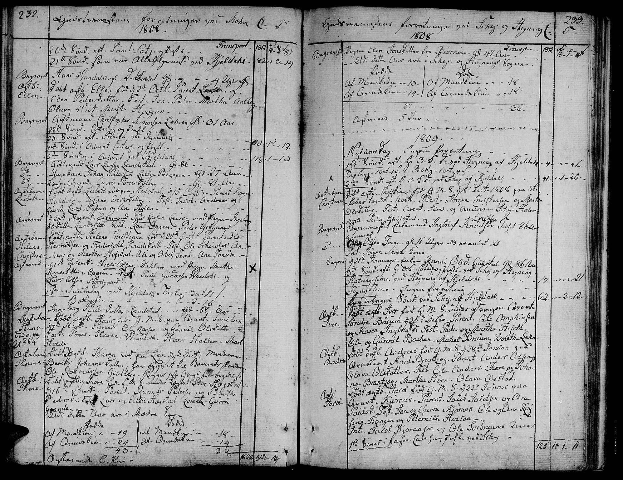 Ministerialprotokoller, klokkerbøker og fødselsregistre - Nord-Trøndelag, AV/SAT-A-1458/735/L0332: Parish register (official) no. 735A03, 1795-1816, p. 232-233