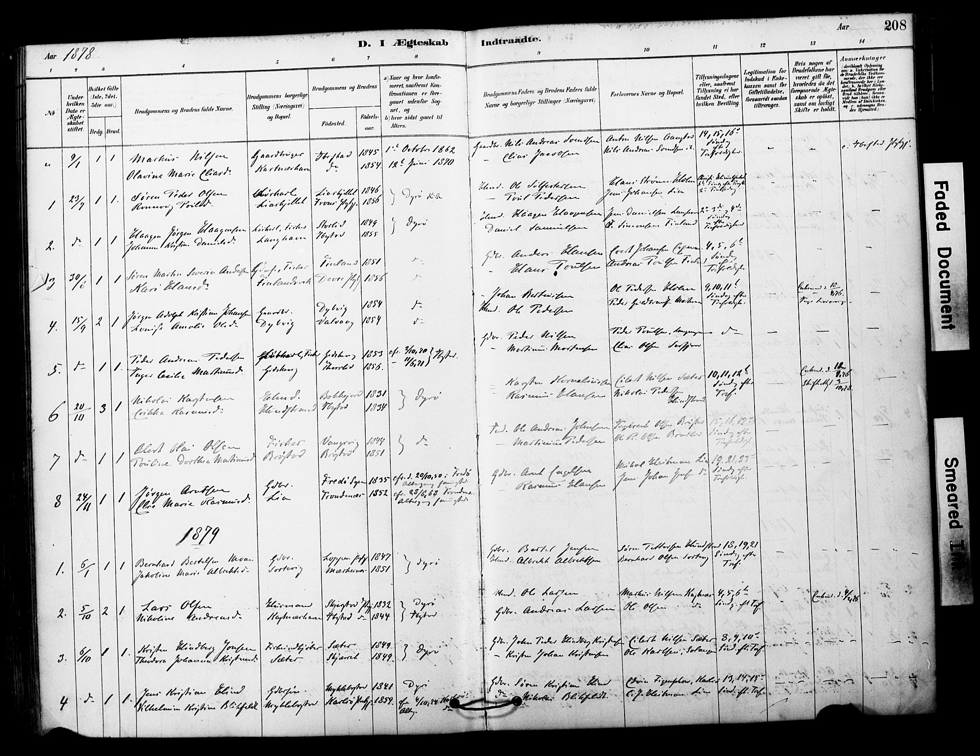 Tranøy sokneprestkontor, SATØ/S-1313/I/Ia/Iaa/L0011kirke: Parish register (official) no. 11, 1878-1904, p. 208