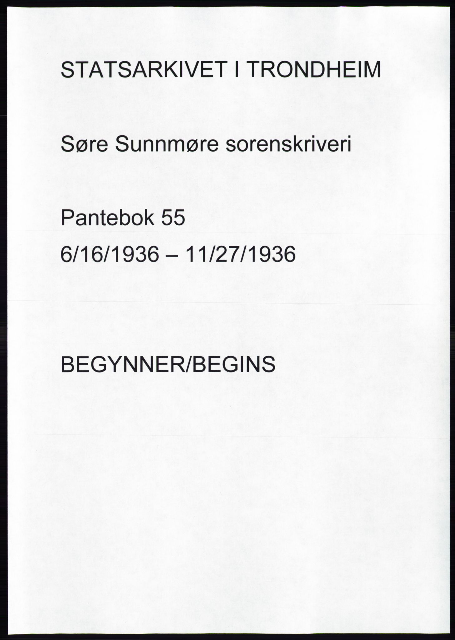 Søre Sunnmøre sorenskriveri, AV/SAT-A-4122/1/2/2C/L0061: Mortgage book no. 55, 1936-1936