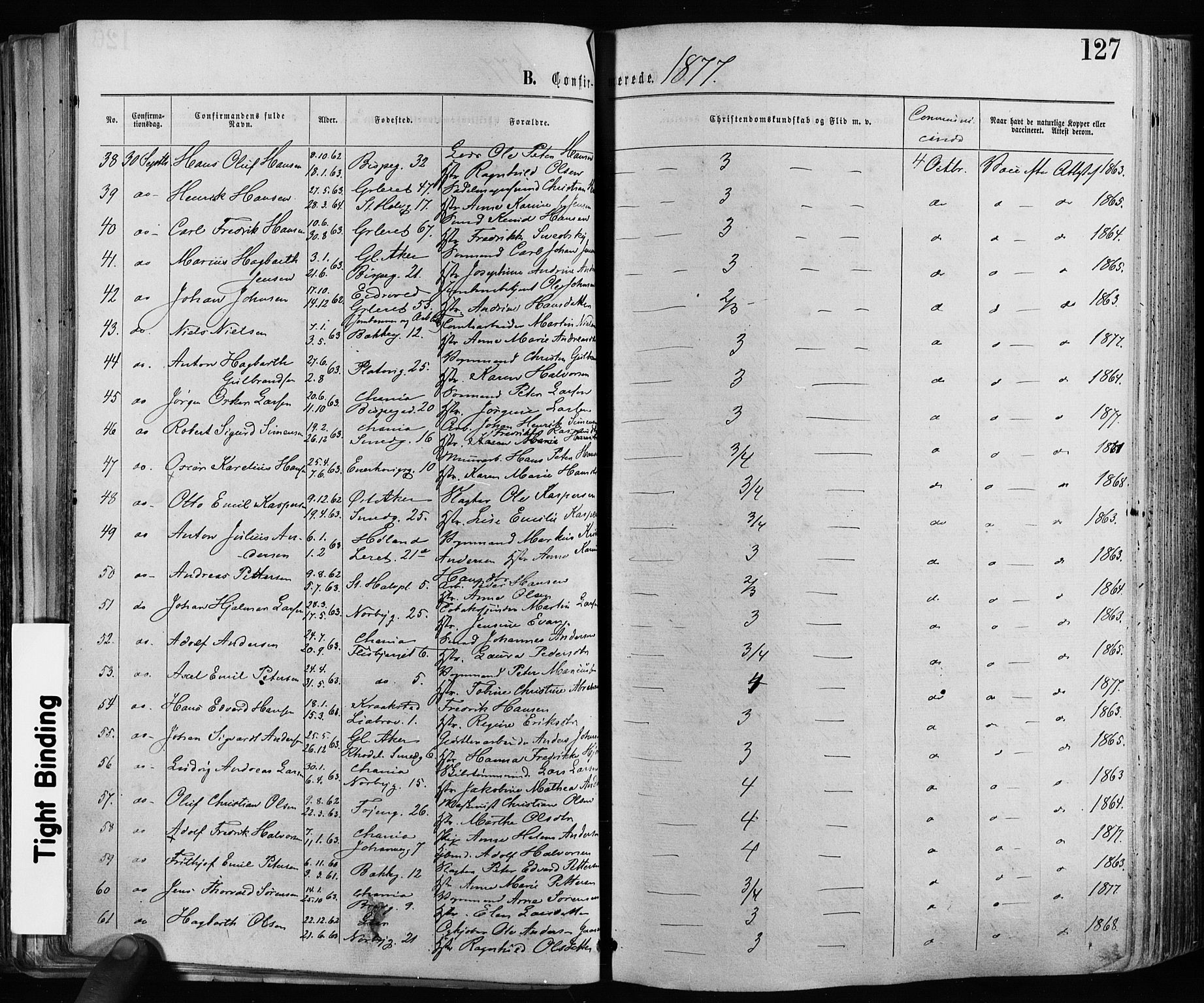 Grønland prestekontor Kirkebøker, SAO/A-10848/F/Fa/L0005: Parish register (official) no. 5, 1869-1880, p. 127