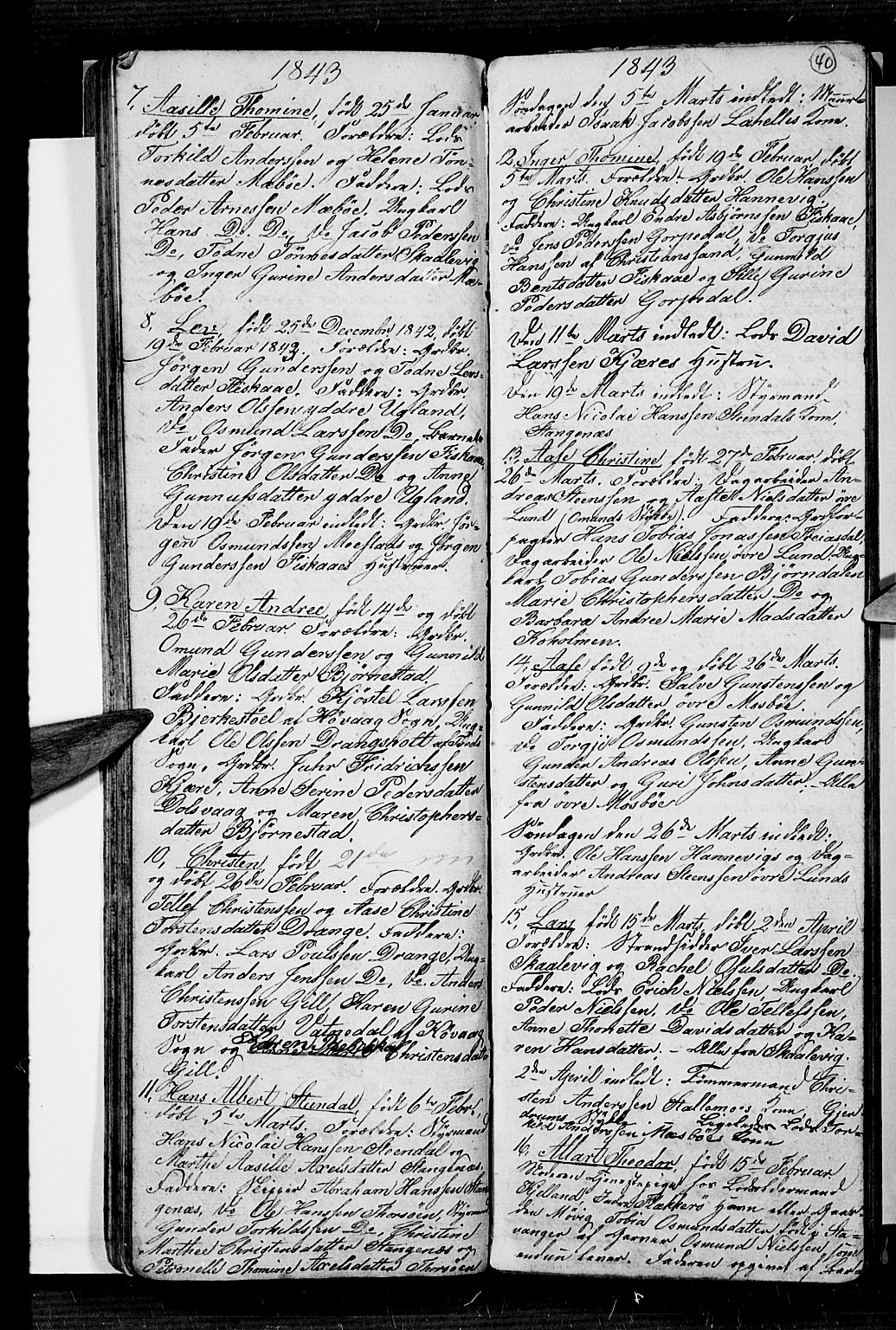 Oddernes sokneprestkontor, SAK/1111-0033/F/Fb/Fba/L0004: Parish register (copy) no. B 4, 1837-1846, p. 40