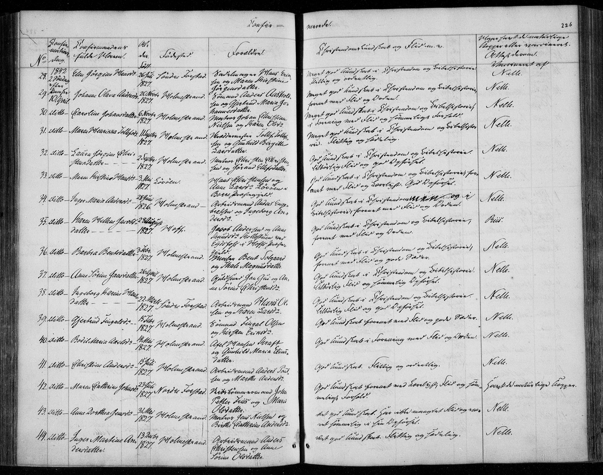 Holmestrand kirkebøker, SAKO/A-346/F/Fa/L0002: Parish register (official) no. 2, 1840-1866, p. 226