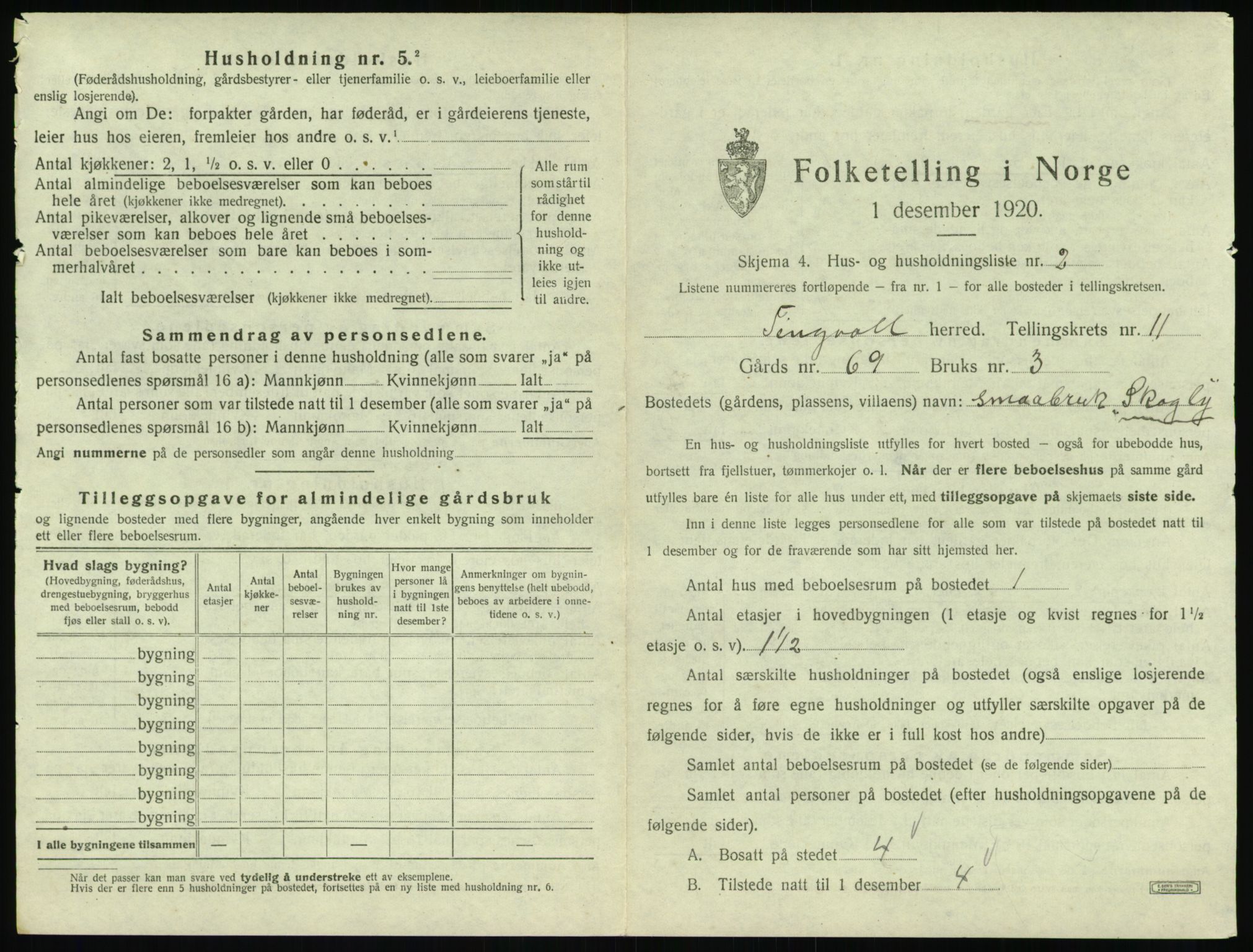 SAT, 1920 census for Tingvoll, 1920, p. 822