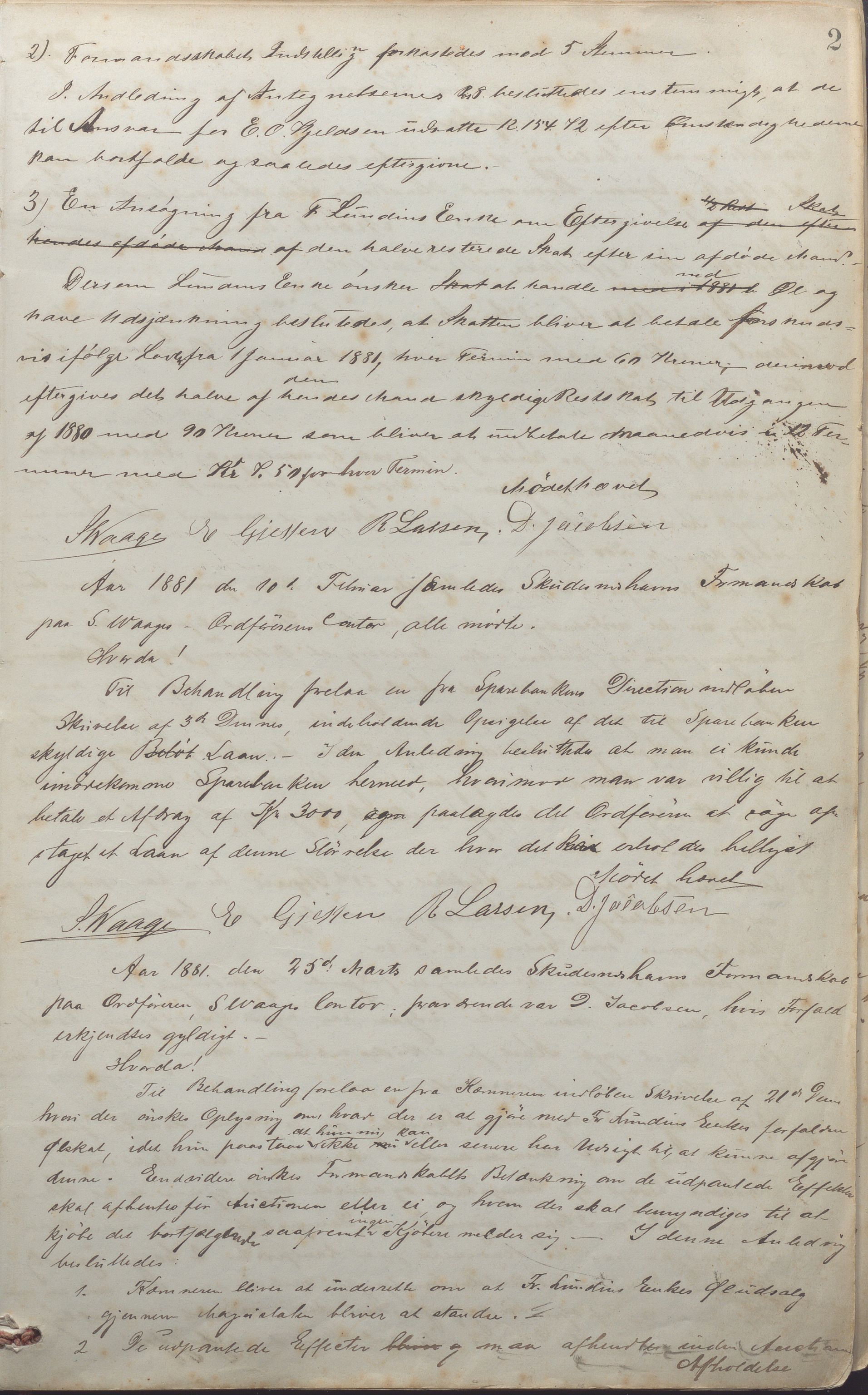 Skudeneshavn kommune - Formannskapet, IKAR/A-361/Aa/L0002: Møtebok, 1881-1903, p. 2a
