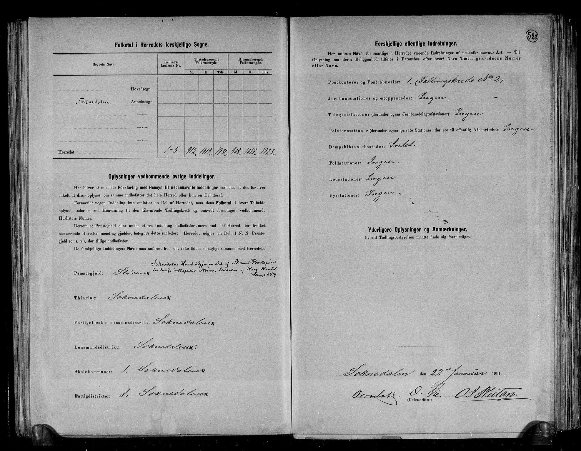 RA, 1891 census for 1649 Soknedal, 1891, p. 3