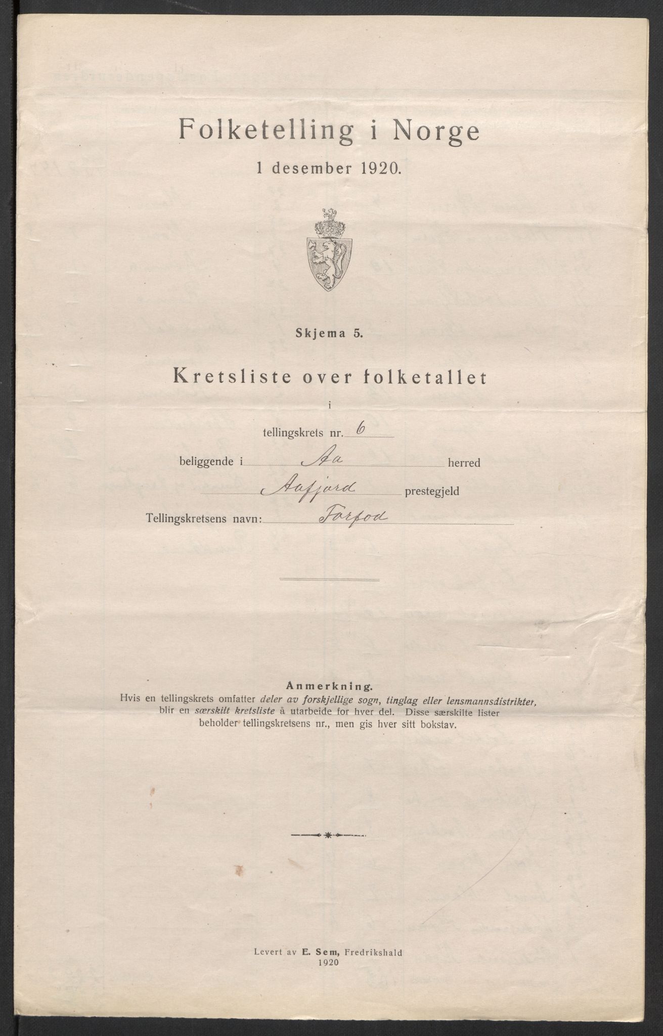 SAT, 1920 census for Å, 1920, p. 23