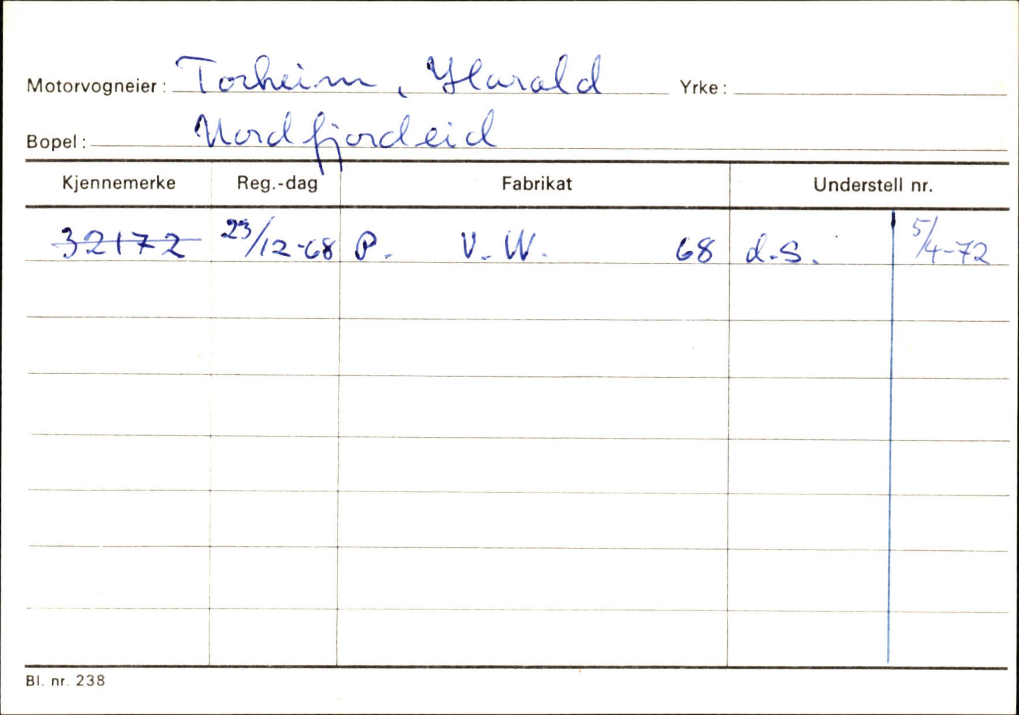 Statens vegvesen, Sogn og Fjordane vegkontor, AV/SAB-A-5301/4/F/L0130: Eigarregister Eid T-Å. Høyanger A-O, 1945-1975, p. 45