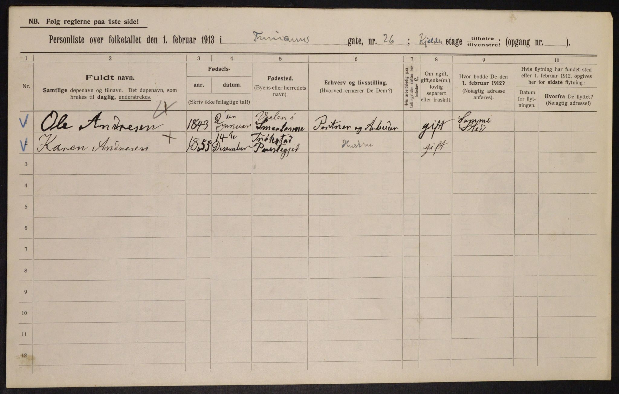 OBA, Municipal Census 1913 for Kristiania, 1913, p. 27204