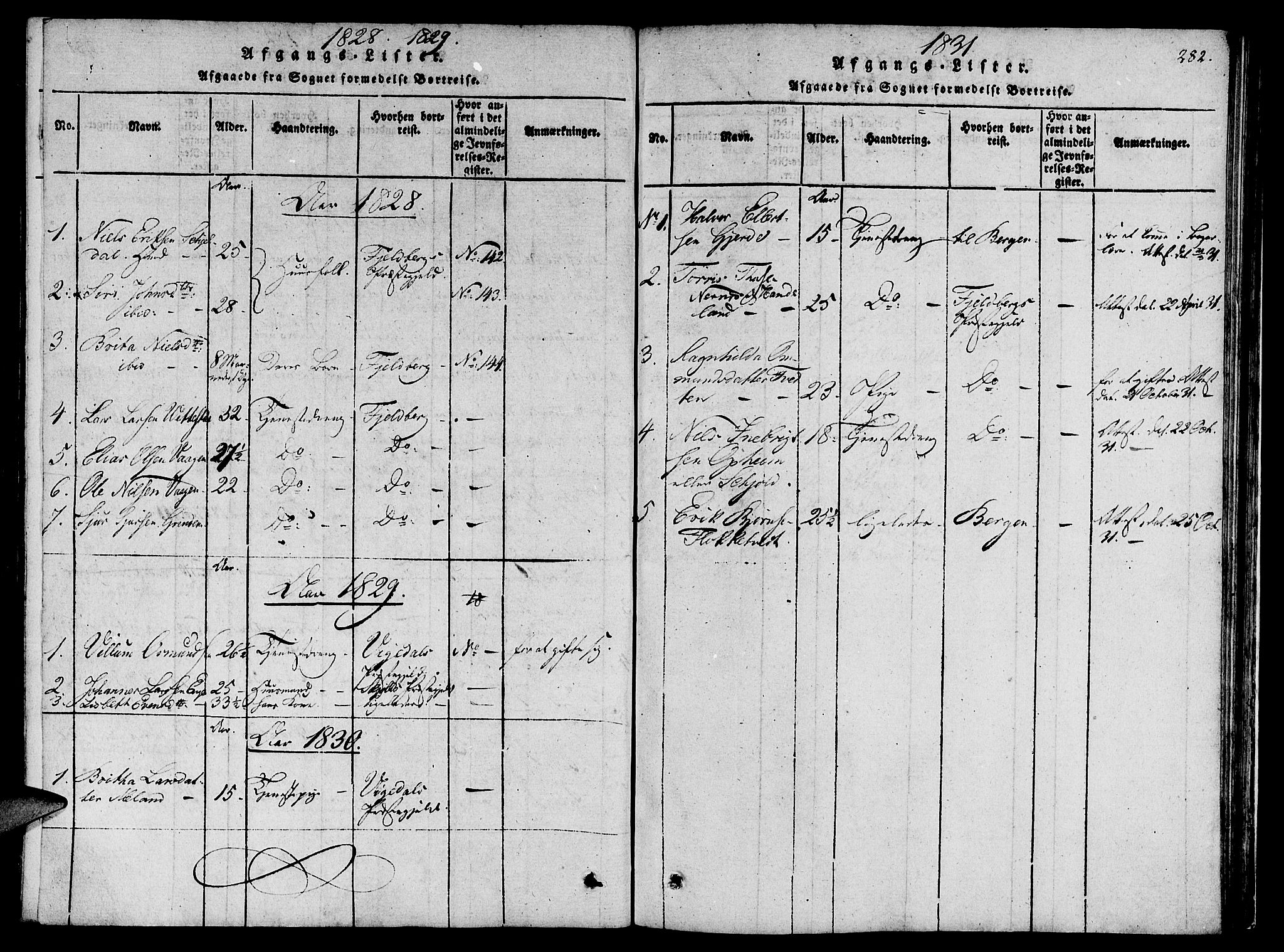 Etne sokneprestembete, SAB/A-75001/H/Haa: Parish register (official) no. A 6, 1815-1831, p. 282