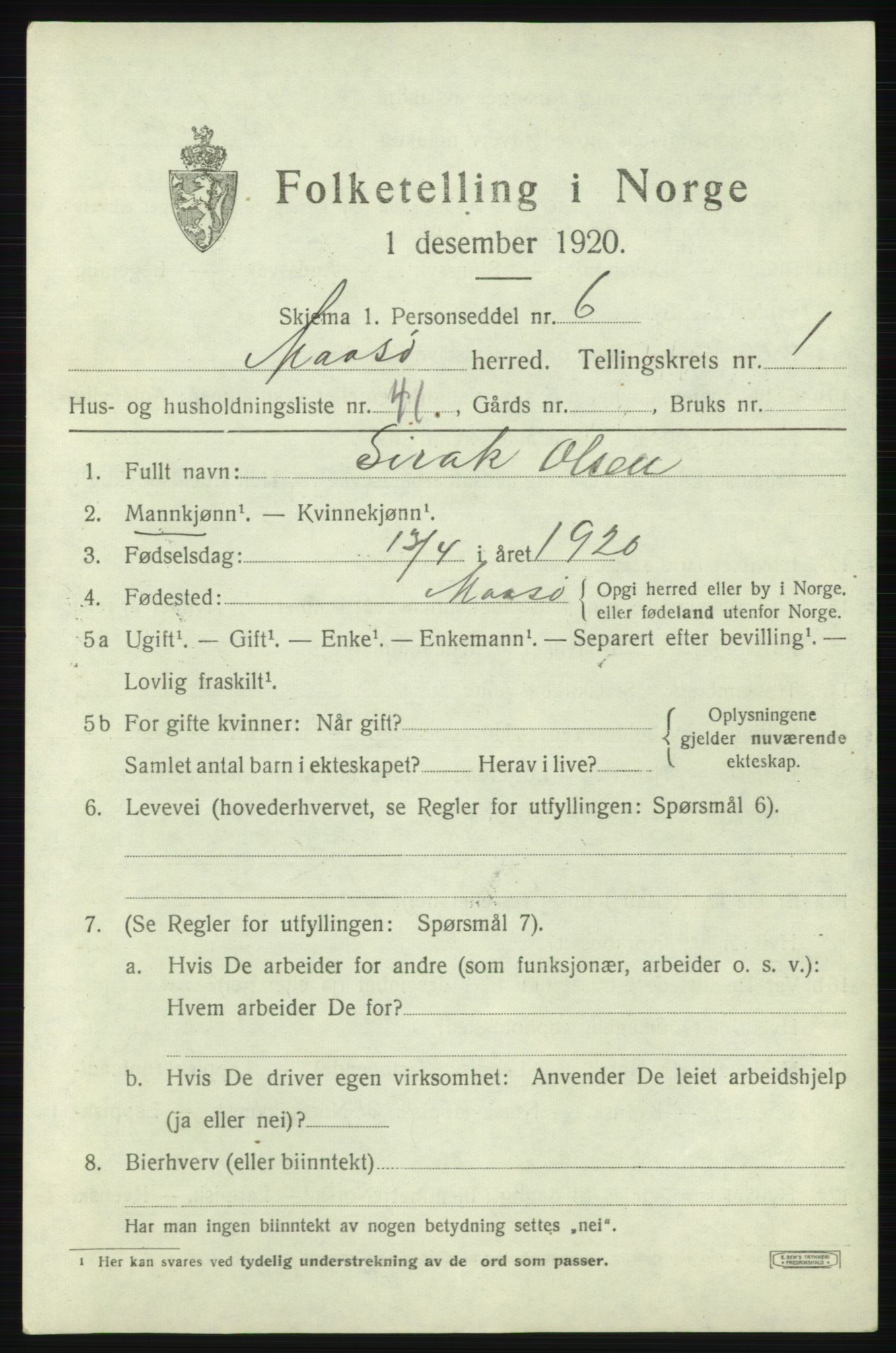 SATØ, 1920 census for Måsøy, 1920, p. 1272