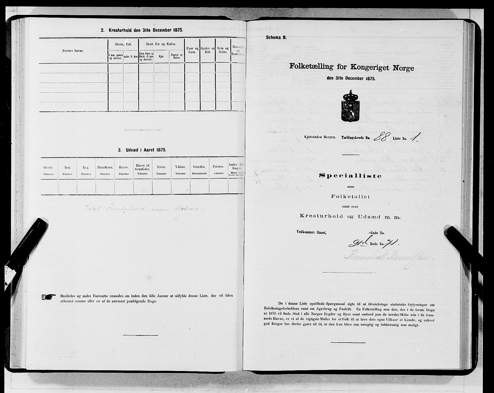 SAB, 1875 census for 1301 Bergen, 1875, p. 4719