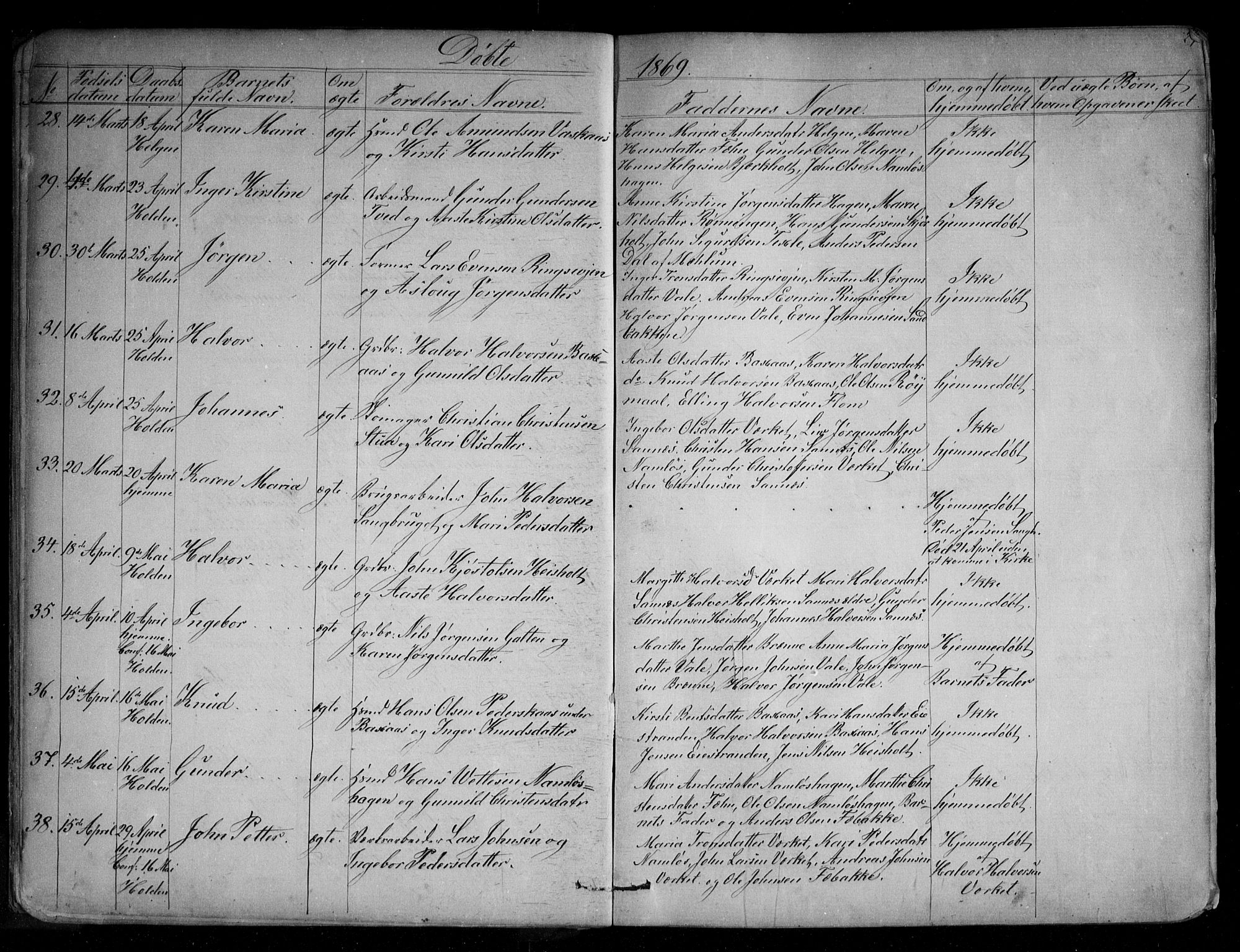 Holla kirkebøker, SAKO/A-272/G/Ga/L0004: Parish register (copy) no. I 4, 1867-1890, p. 24
