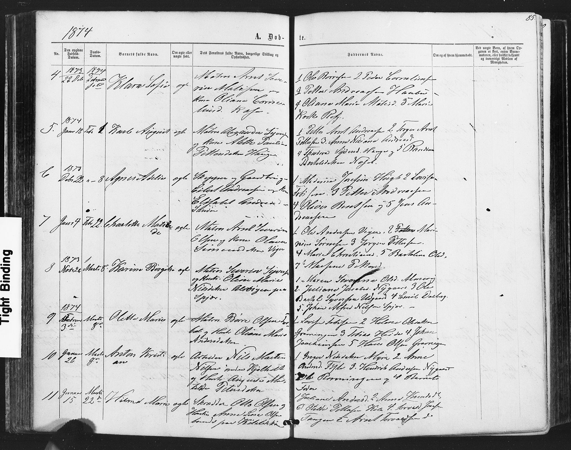 Hvaler prestekontor Kirkebøker, AV/SAO-A-2001/F/Fa/L0007: Parish register (official) no. I 7, 1864-1878, p. 85