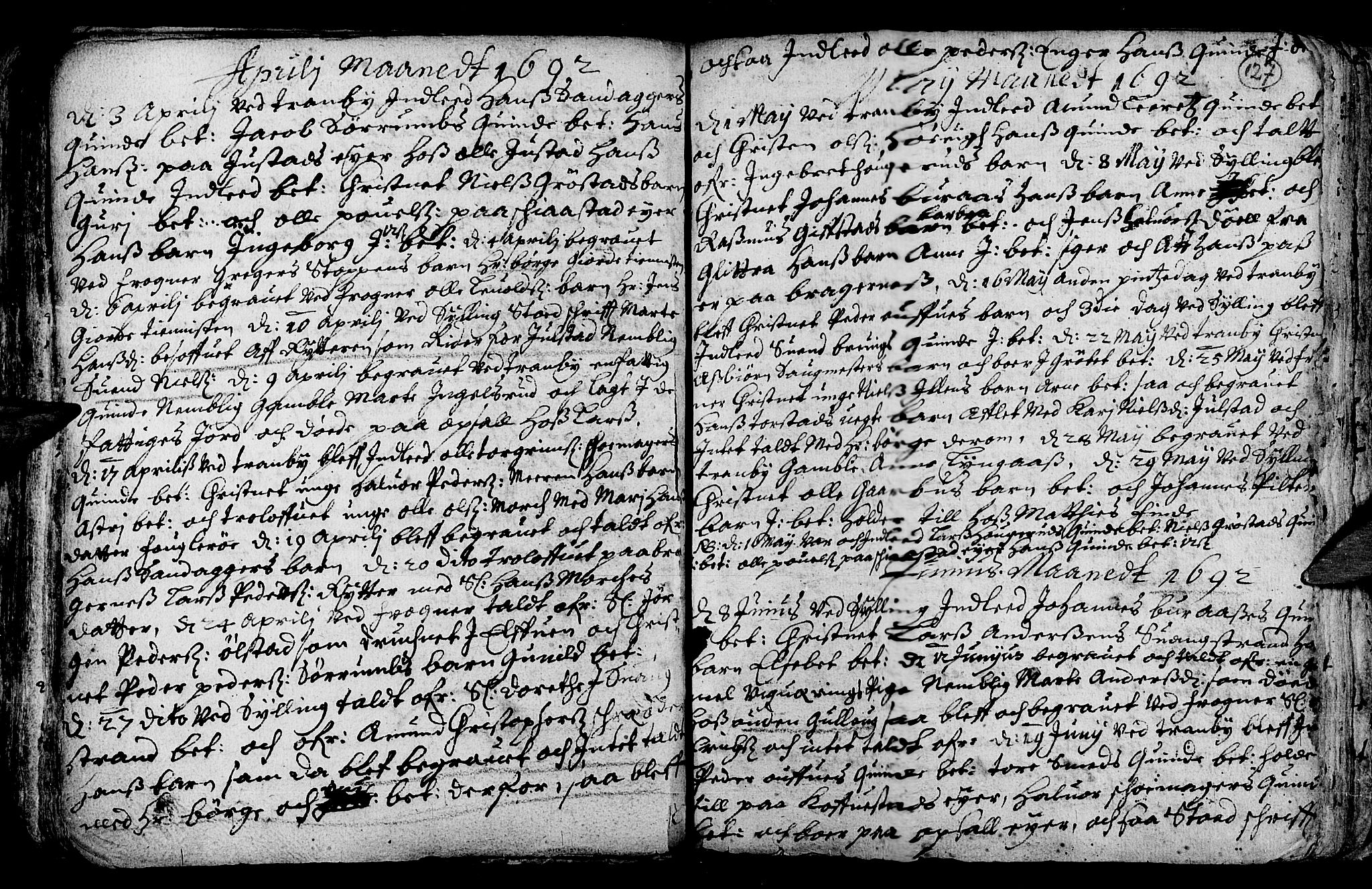 Lier kirkebøker, AV/SAKO-A-230/F/Fa/L0001: Parish register (official) no. I 1, 1672-1701, p. 127