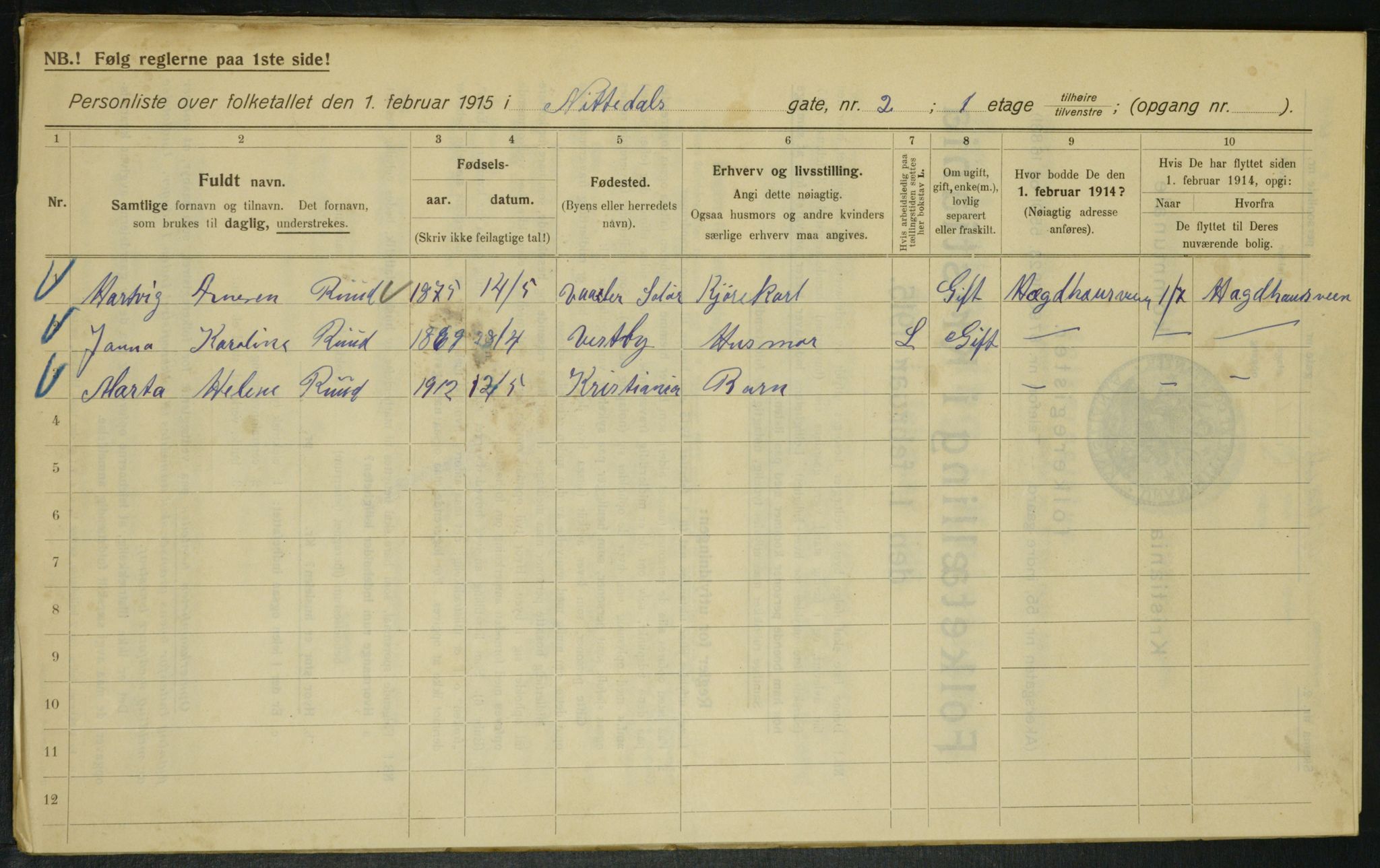 OBA, Municipal Census 1915 for Kristiania, 1915, p. 70653