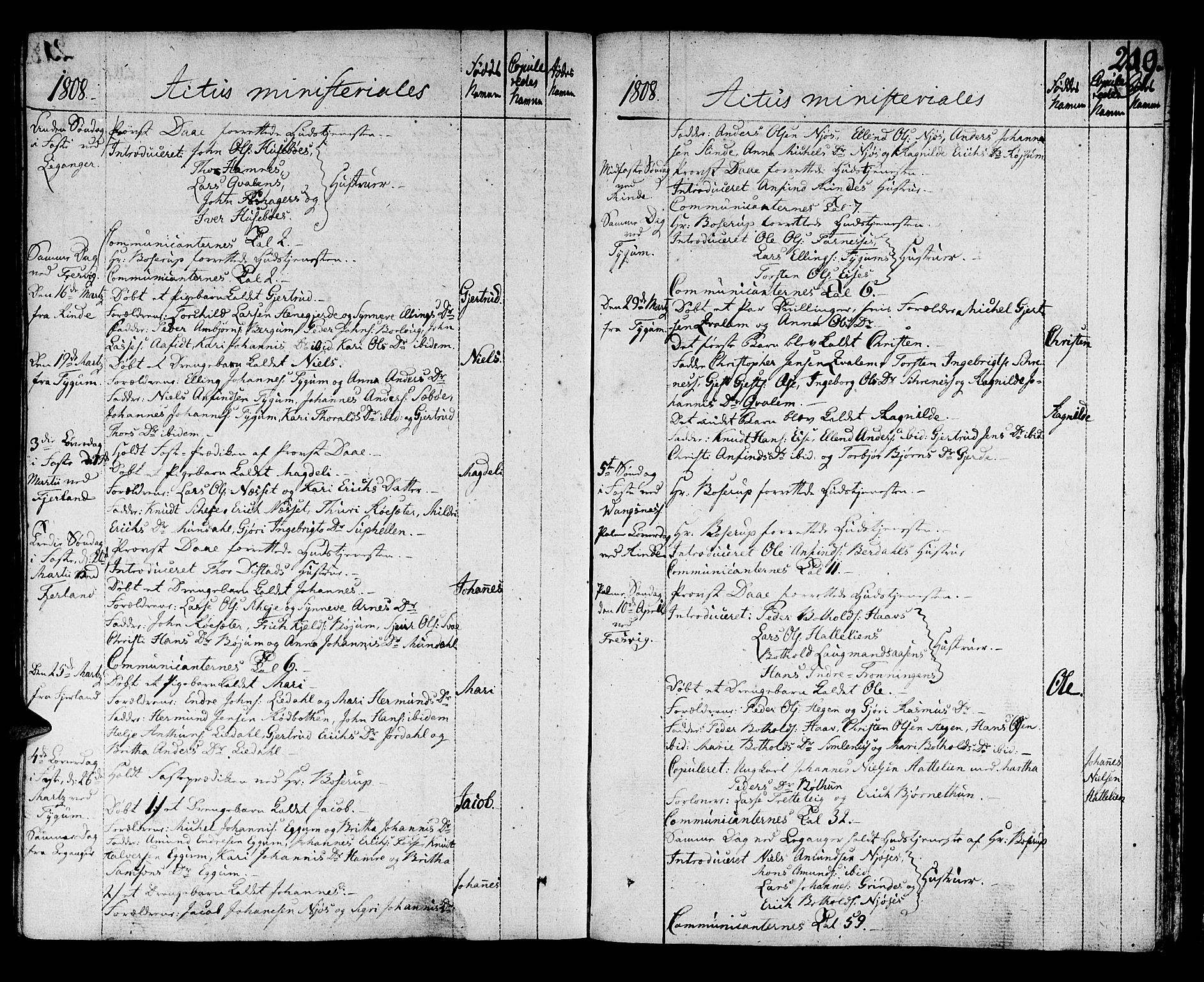 Leikanger sokneprestembete, AV/SAB-A-81001/H/Haa/Haaa/L0005: Parish register (official) no. A 5, 1792-1809, p. 219