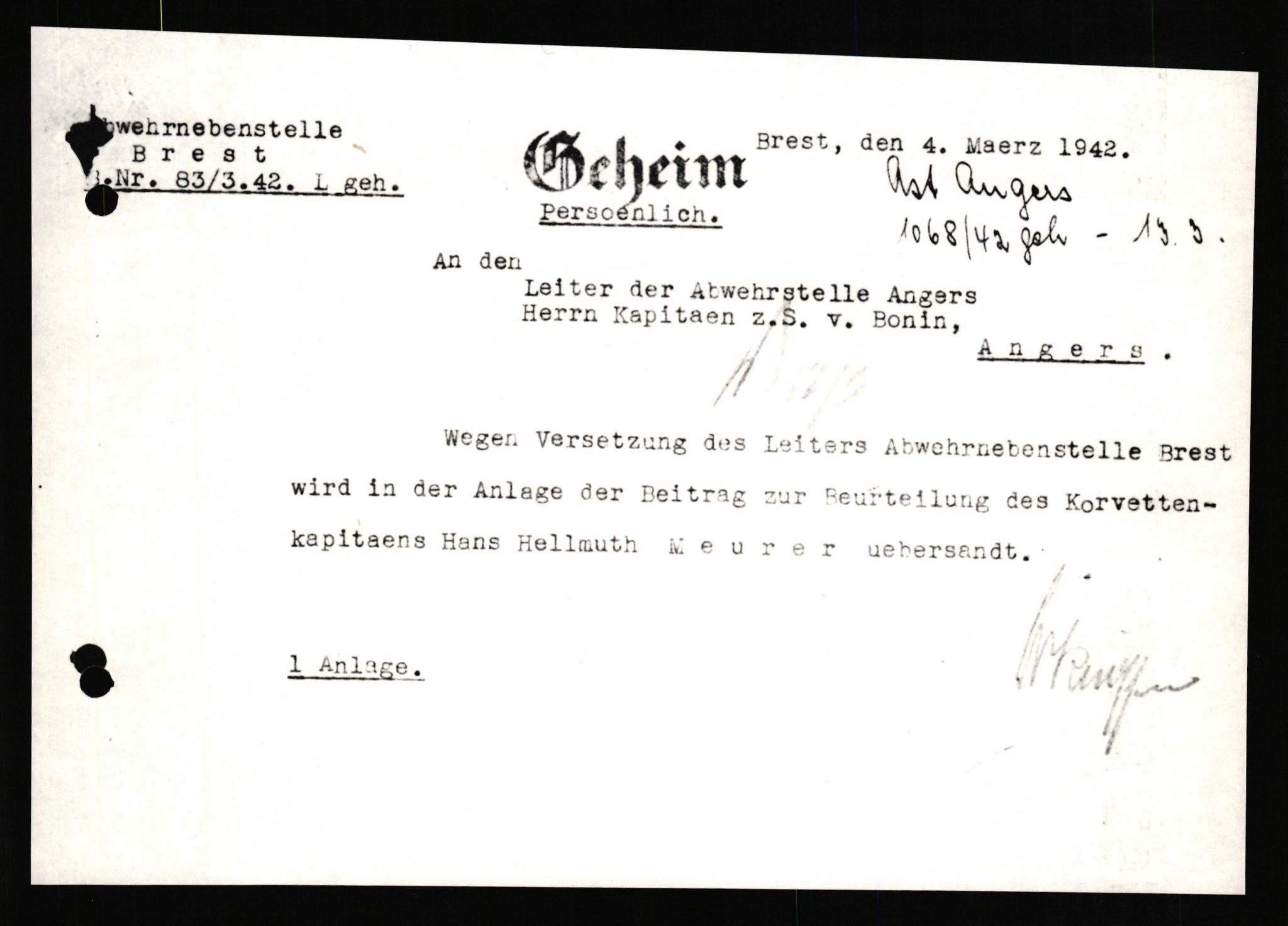 Forsvaret, Forsvarets overkommando II, AV/RA-RAFA-3915/D/Db/L0022: CI Questionaires. Tyske okkupasjonsstyrker i Norge. Tyskere., 1945-1946, p. 46