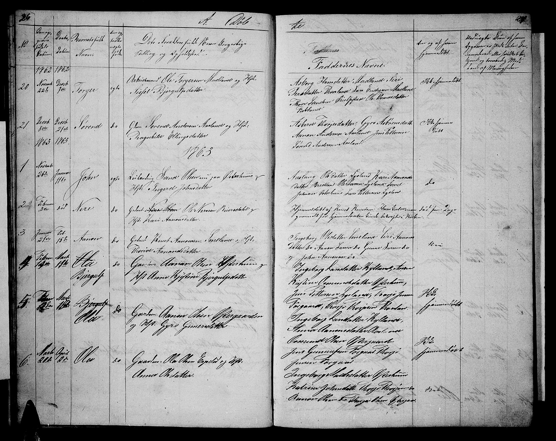 Åseral sokneprestkontor, AV/SAK-1111-0051/F/Fb/L0001: Parish register (copy) no. B 1, 1856-1877, p. 26-27