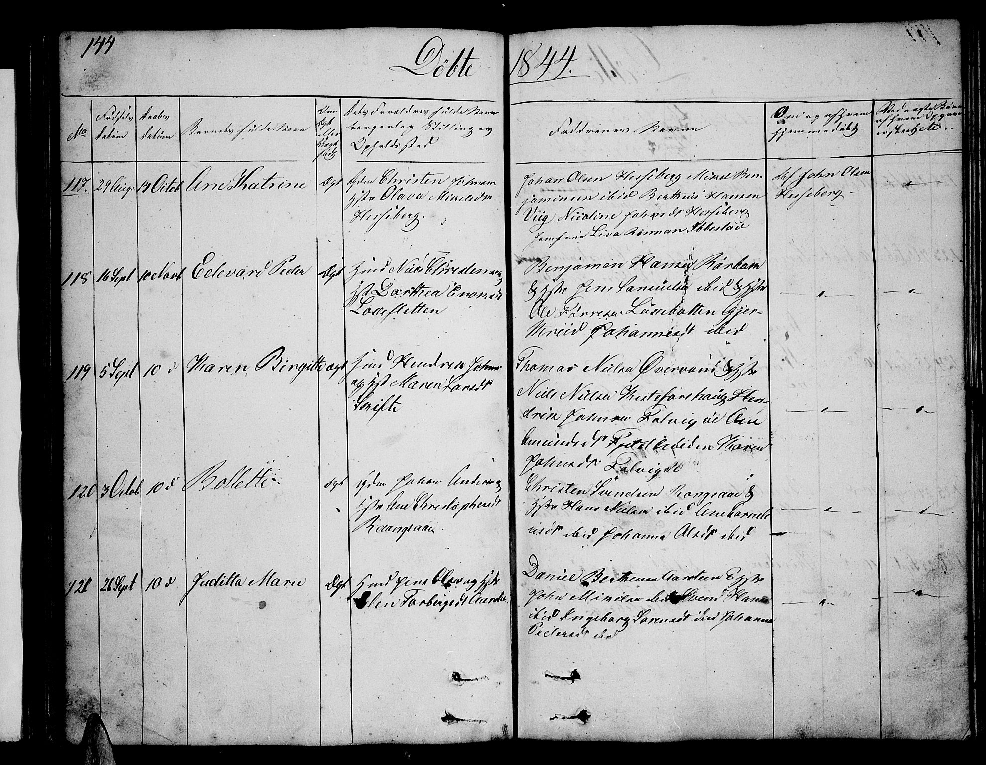 Ibestad sokneprestembete, AV/SATØ-S-0077/H/Ha/Hab/L0003klokker: Parish register (copy) no. 3, 1833-1852, p. 144