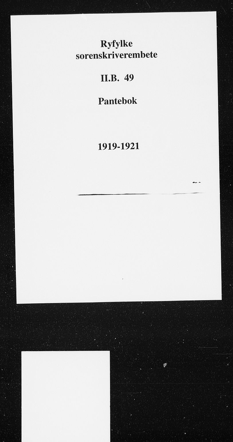 Ryfylke tingrett, SAST/A-100055/001/II/IIB/L0049: Mortgage book no. II B 49, 1919-1921