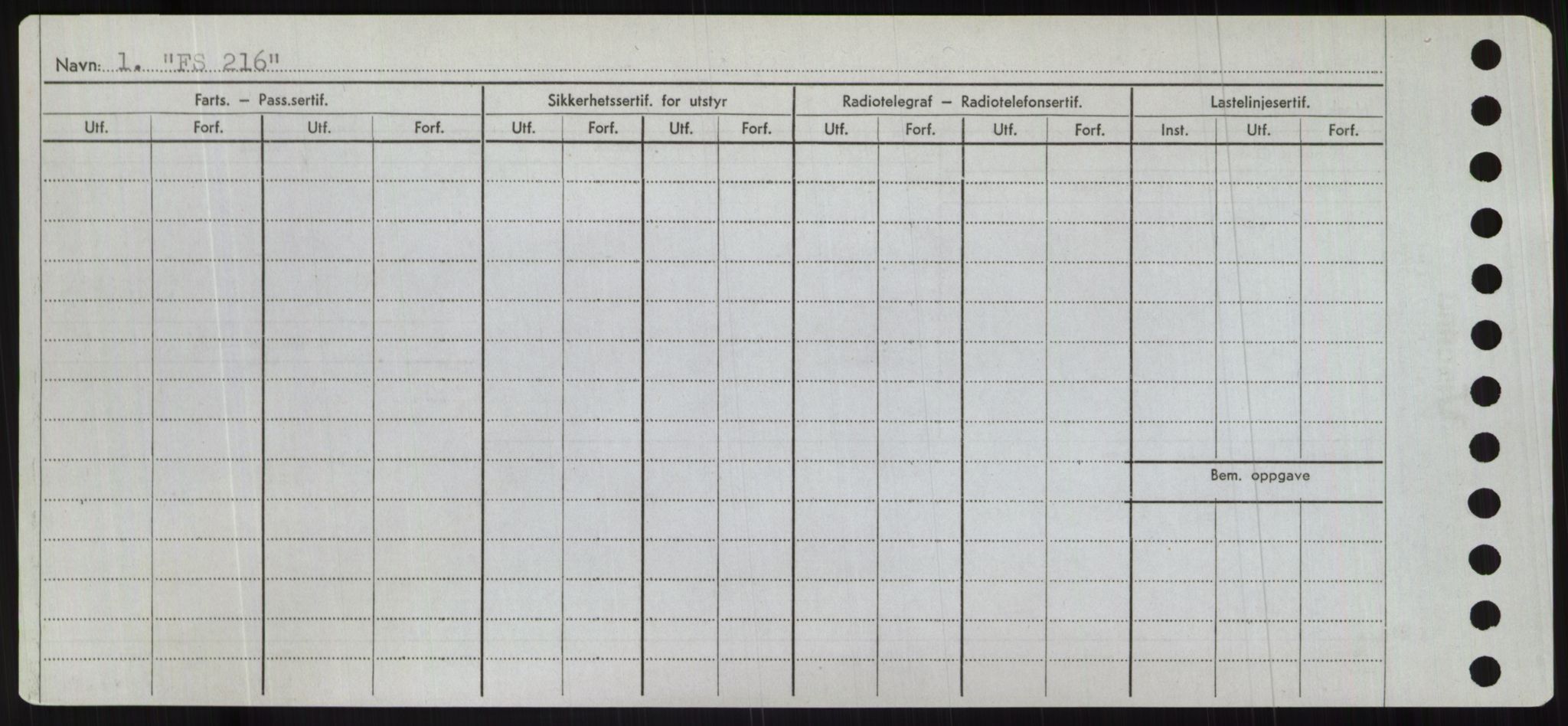 Sjøfartsdirektoratet med forløpere, Skipsmålingen, RA/S-1627/H/Hc/L0001: Lektere, A-Y, p. 166