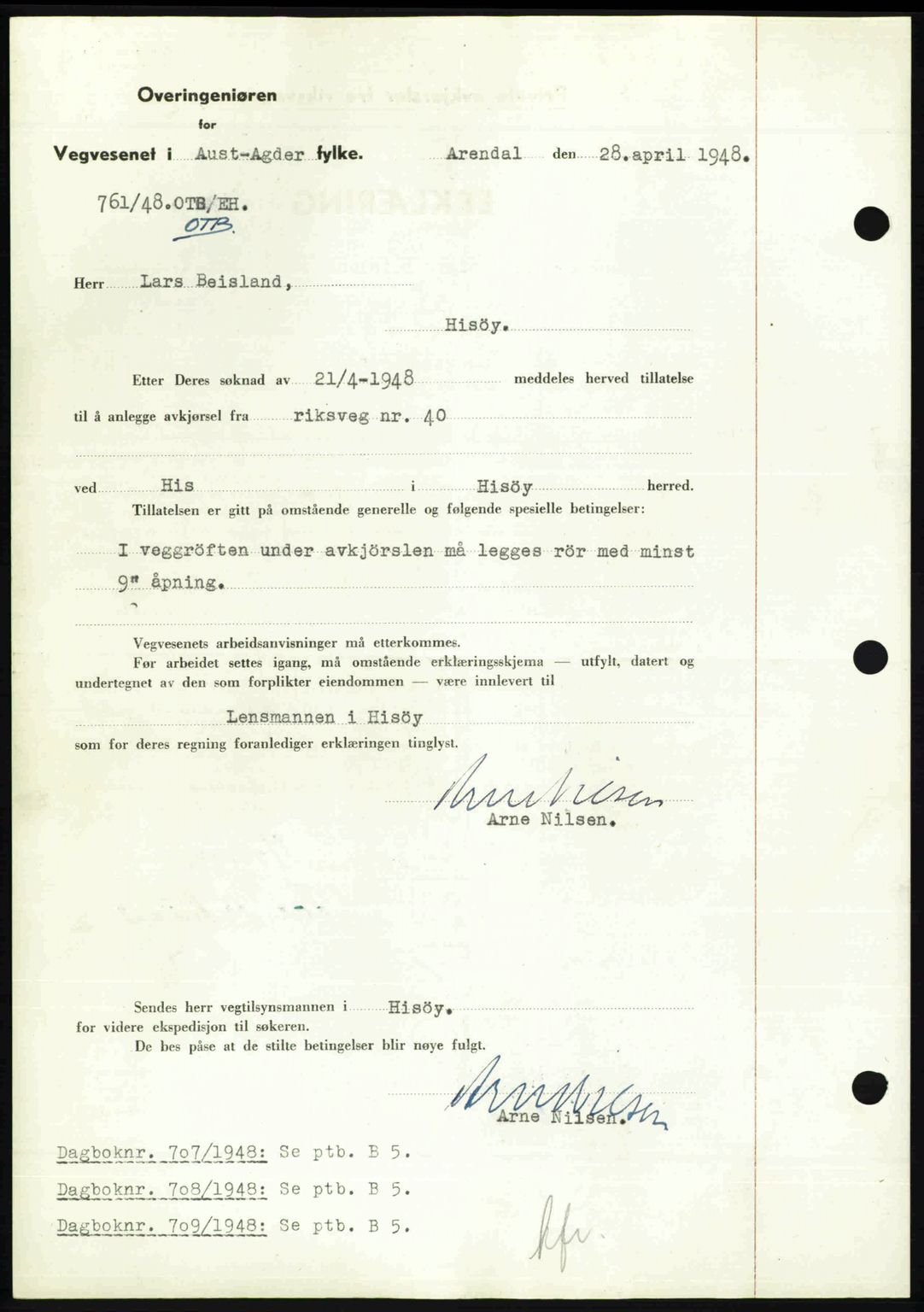 Nedenes sorenskriveri, AV/SAK-1221-0006/G/Gb/Gba/L0059: Mortgage book no. A11, 1948-1948, Diary no: : 706/1948