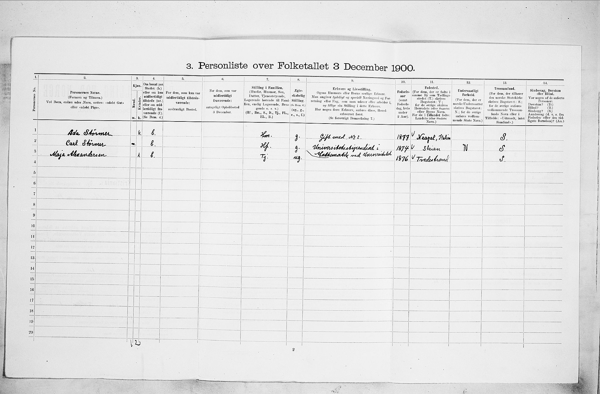 SAO, 1900 census for Kristiania, 1900, p. 38840