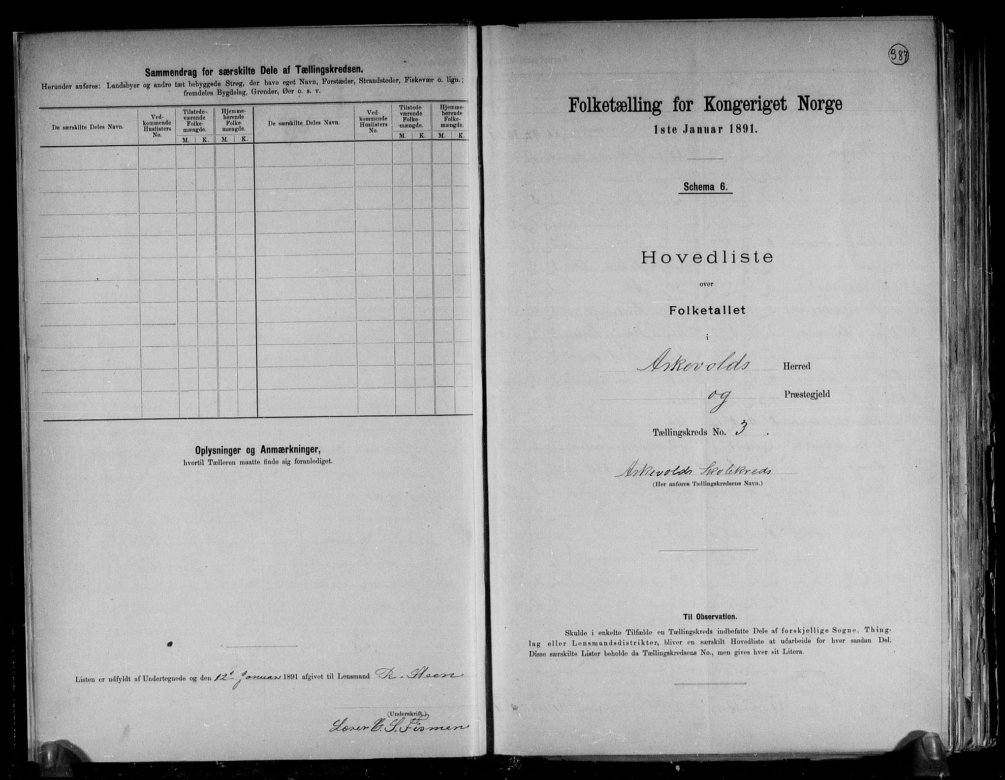 RA, 1891 census for 1428 Askvoll, 1891, p. 9