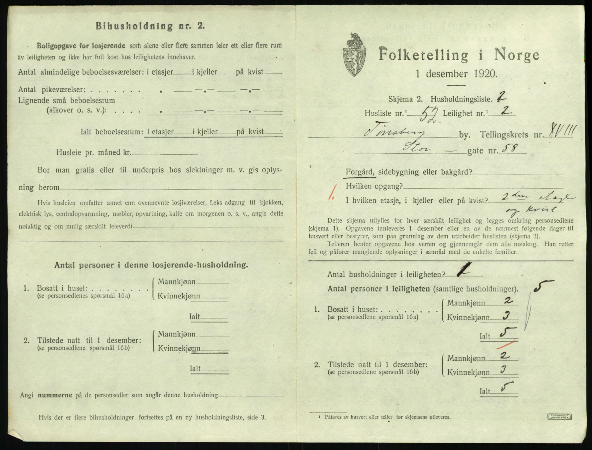 SAKO, 1920 census for Tønsberg, 1920, p. 7143