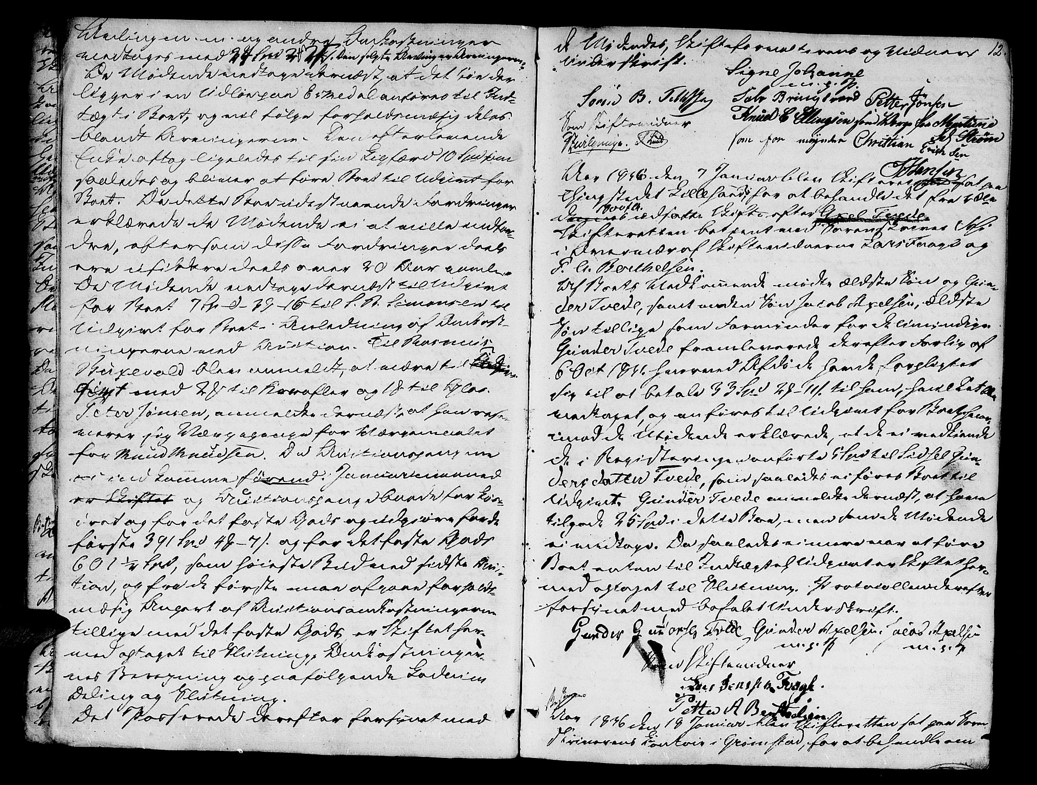 Vestre Nedenes/Sand sorenskriveri, AV/SAK-1221-0010/H/Hc/L0003: Skifteforhandlingsprotokoll nr. 1, 1835-1844, p. 11b-12a