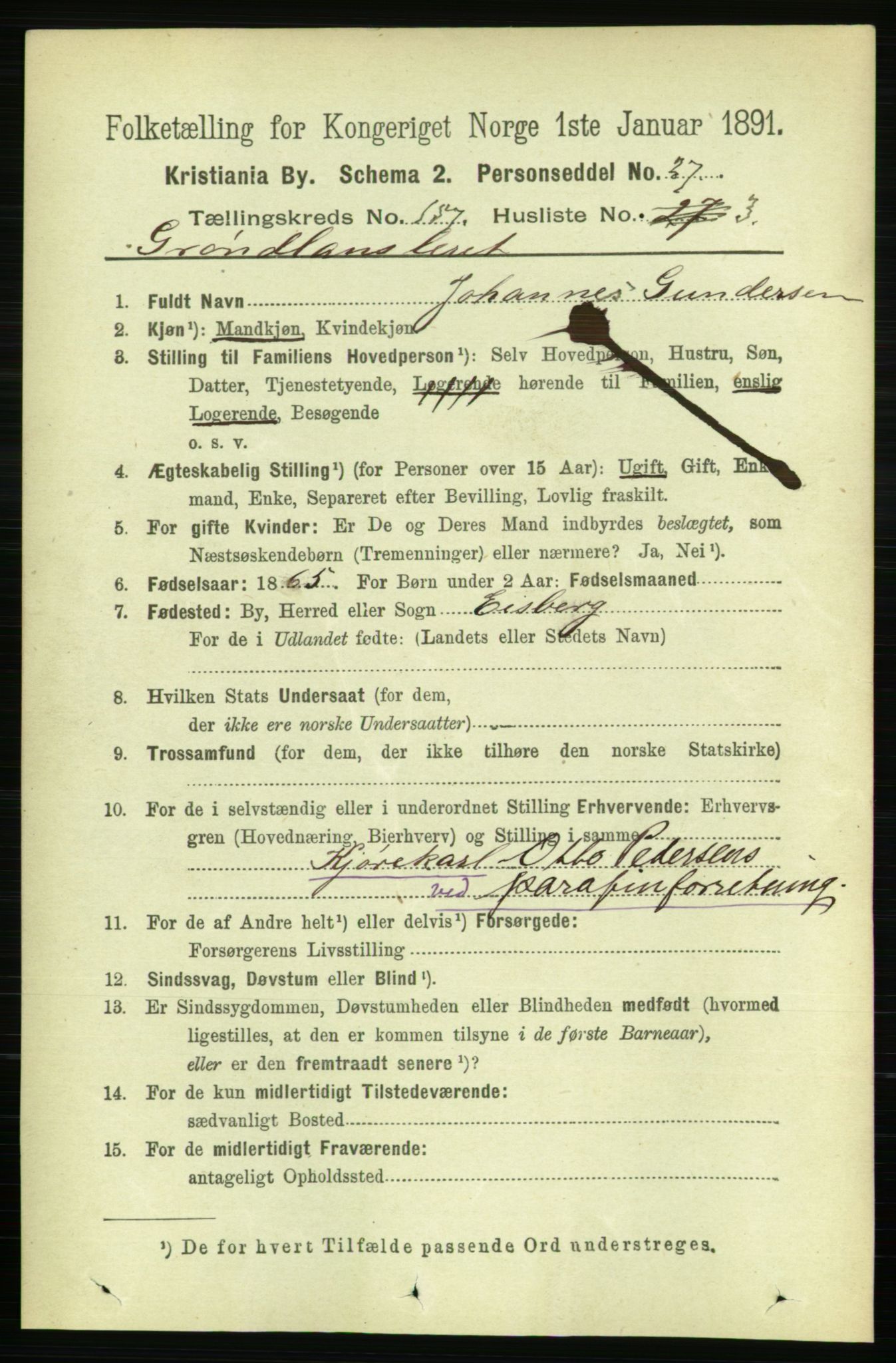 RA, 1891 census for 0301 Kristiania, 1891, p. 89296