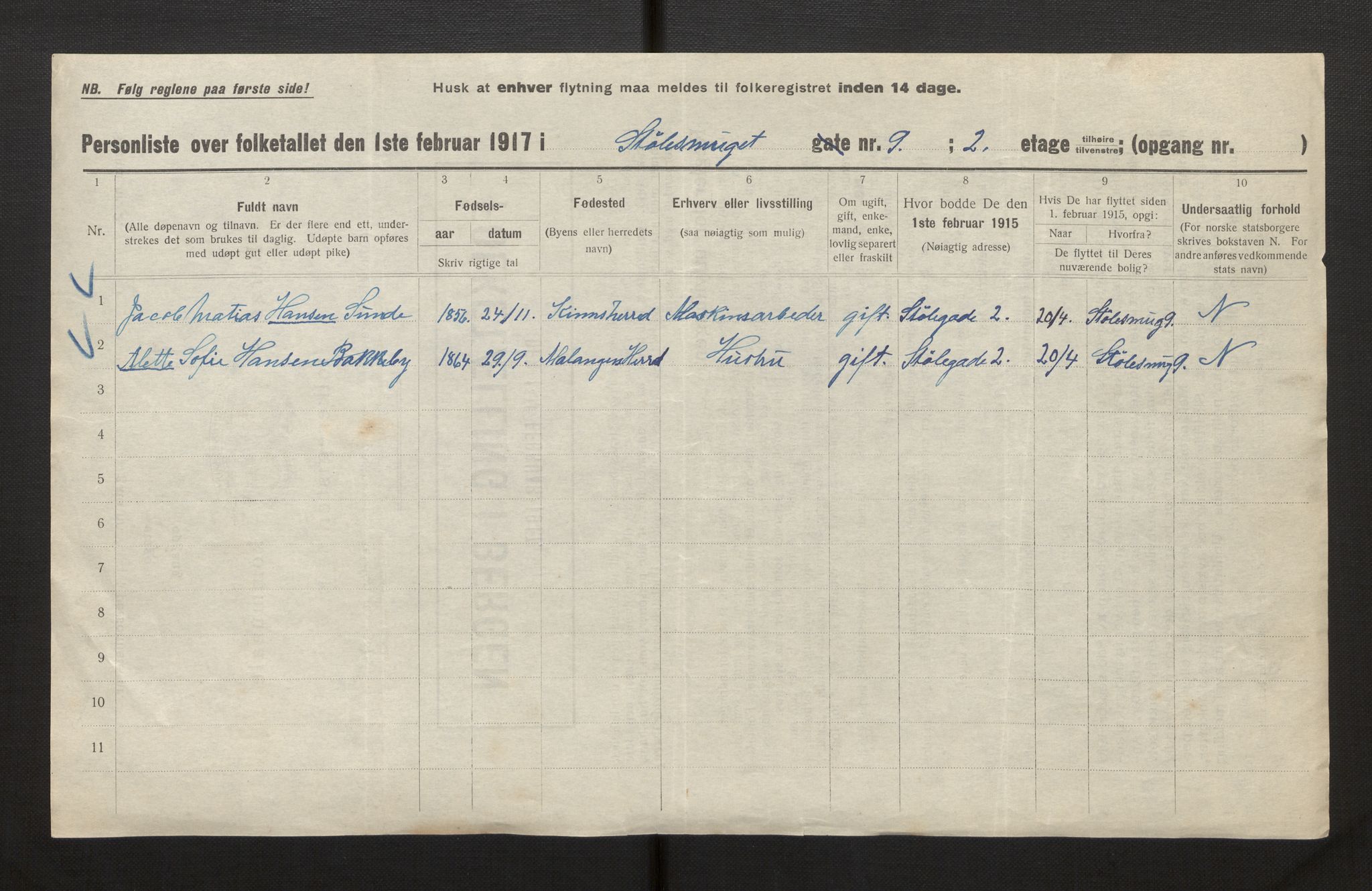 SAB, Municipal Census 1917 for Bergen, 1917, p. 39625