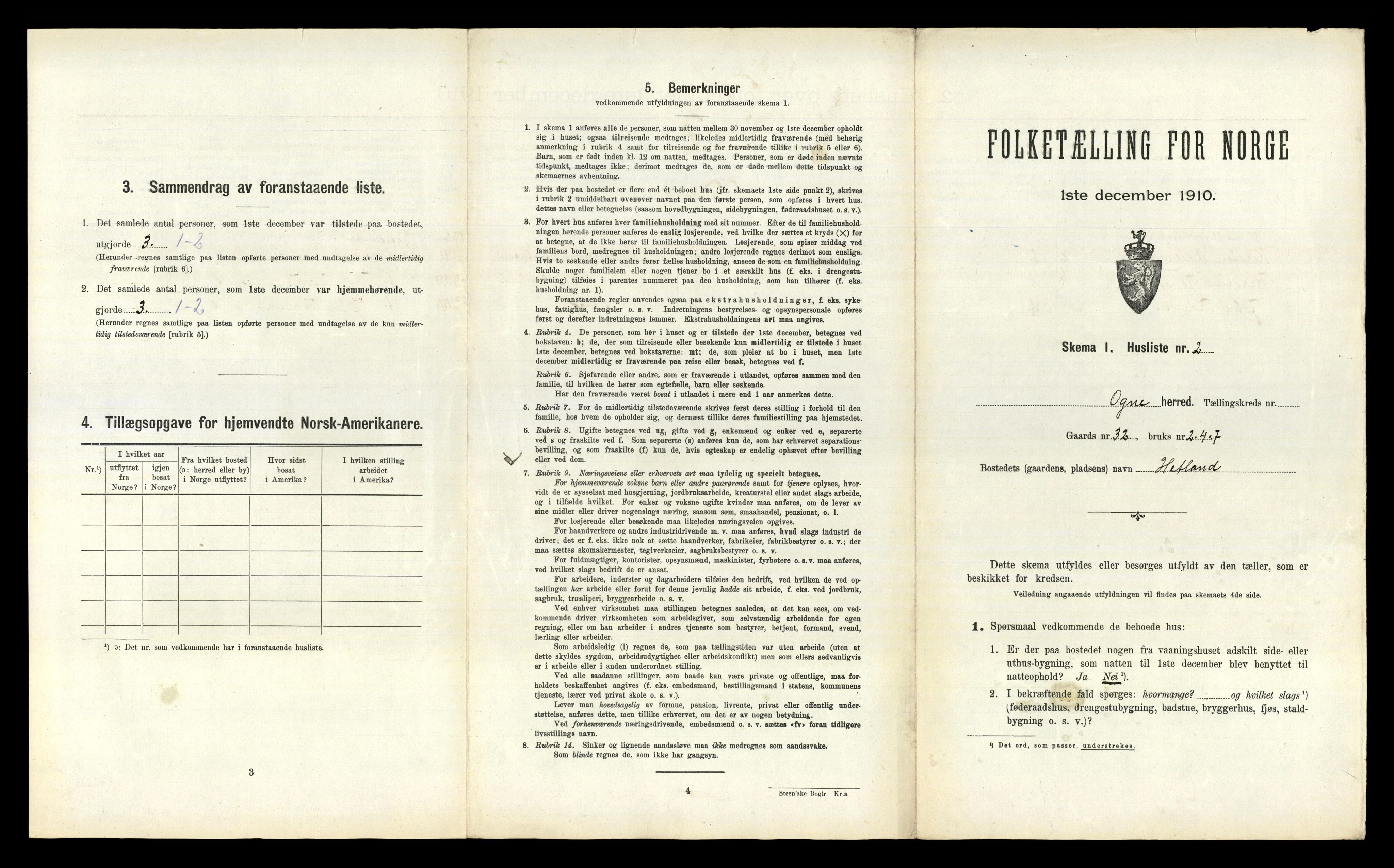 RA, 1910 census for Ogna, 1910, p. 287