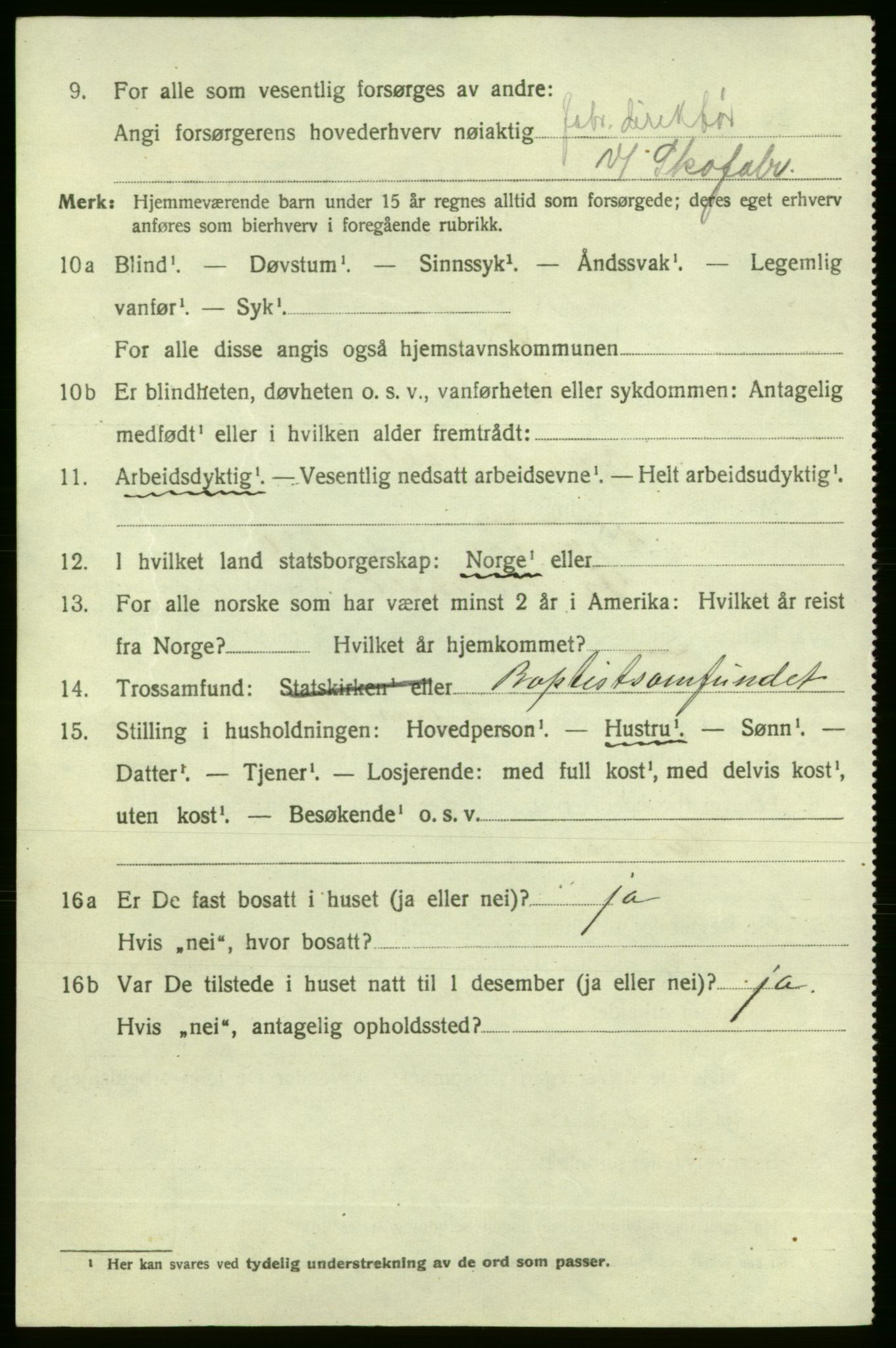 SAO, 1920 census for Fredrikshald, 1920, p. 9240