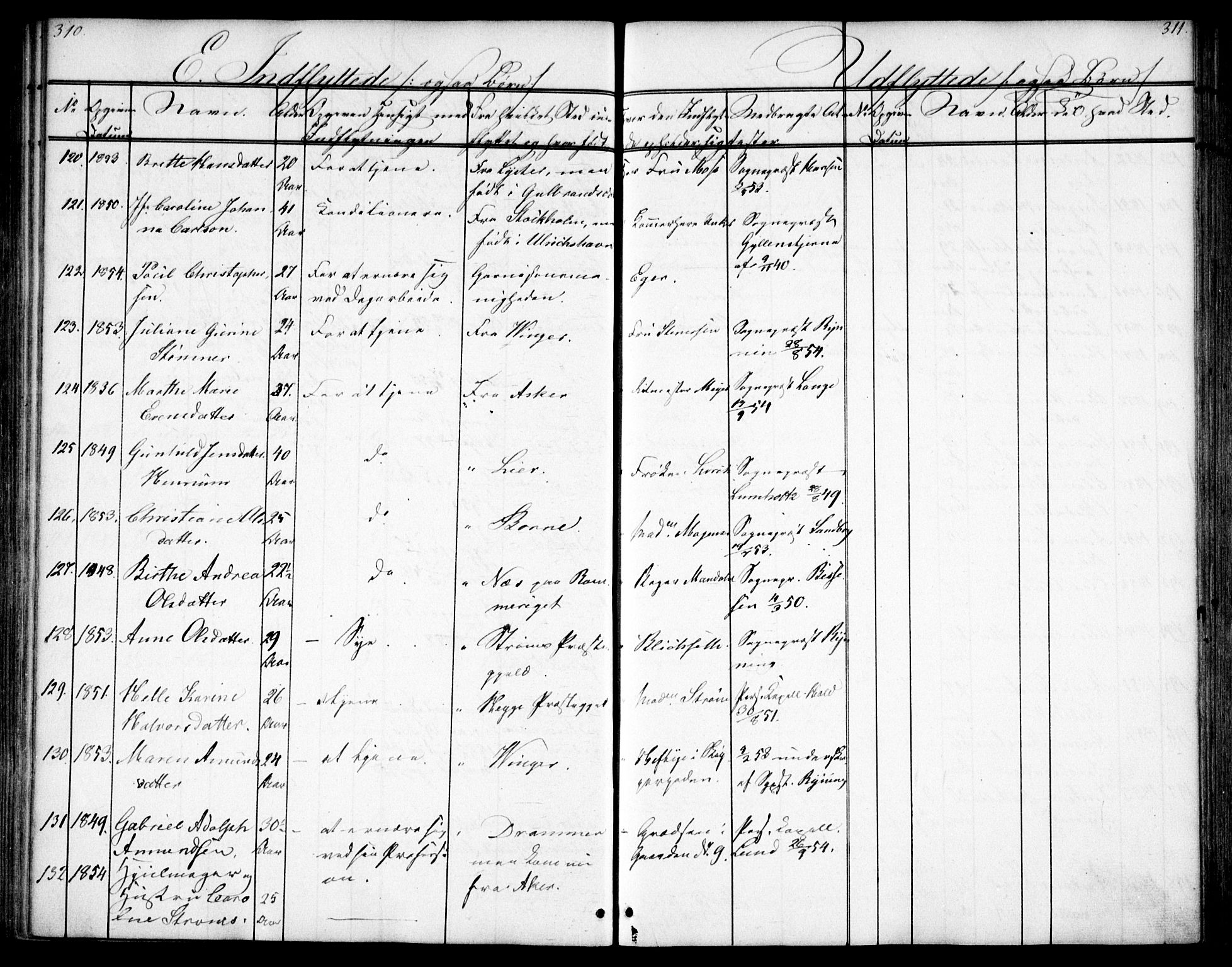 Oslo domkirke Kirkebøker, AV/SAO-A-10752/F/Fa/L0028: Parish register (official) no. 28, 1840-1876, p. 310-311