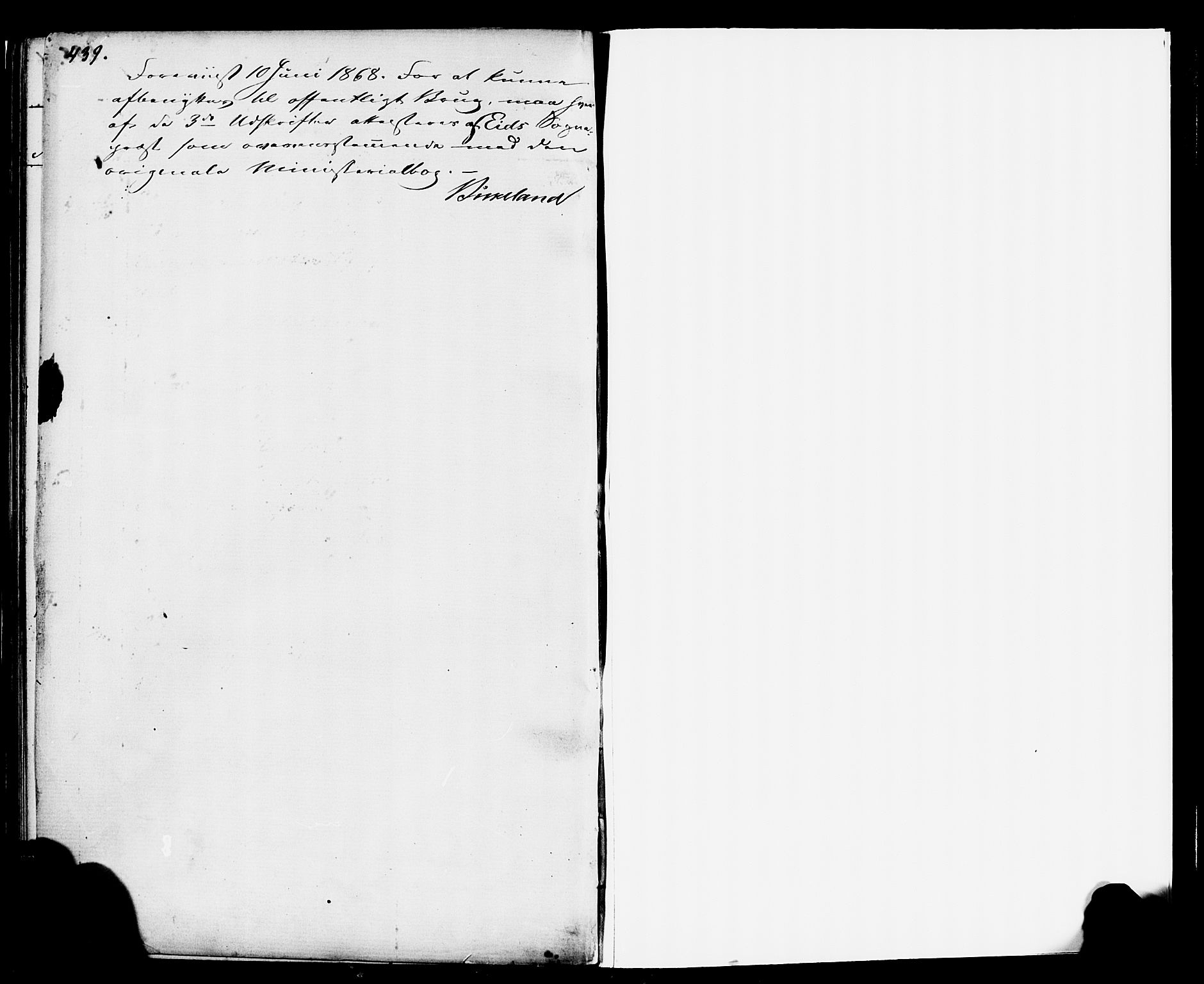 Hornindal sokneprestembete, SAB/A-82401/H/Haa/Haaa/L0001: Parish register (official) no. A 1, 1837-1866, p. 438-439