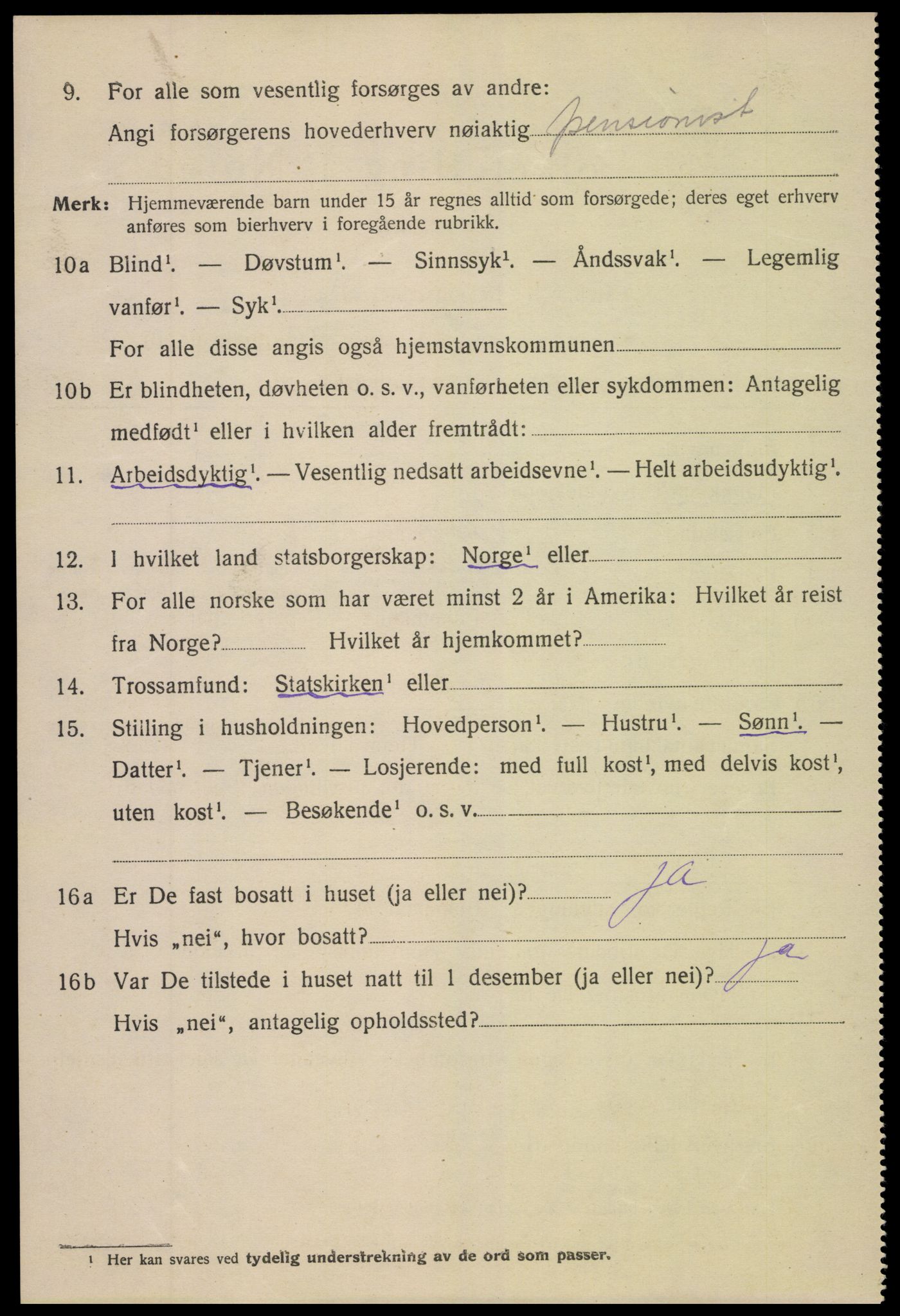 SAK, 1920 census for Lillesand, 1920, p. 2890